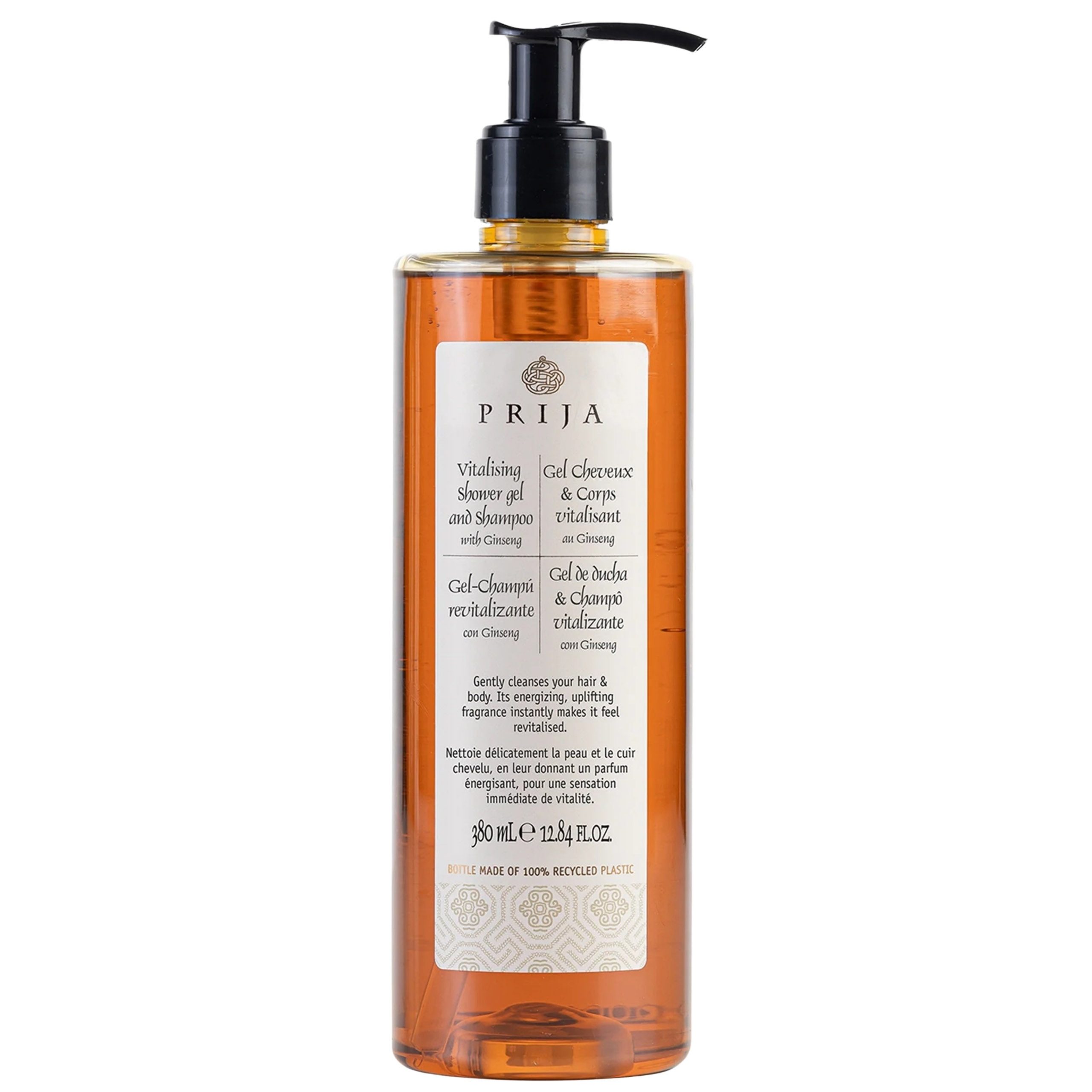 PRIJA Duschgel PRIJA 2in1-Flüssigshampoo und Duschgel mit Ginseng-Extrakt, vegan