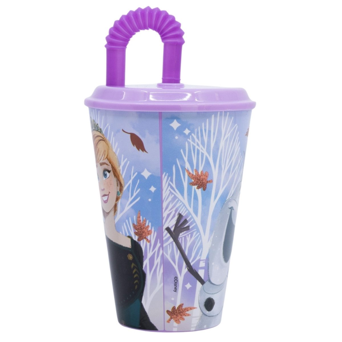 Disney Frozen Trinkflasche Trinkbecher 430 ml mit Deckel und Strohhalm
