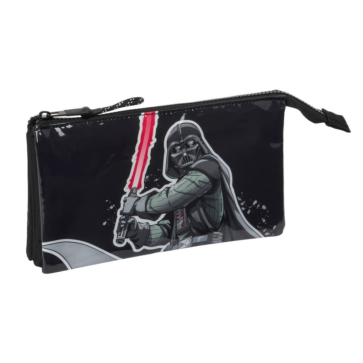 Star Wars Federtasche Dreifaches Mehrzweck-Etui Star Wars The fighter Schwarz 22x12x3 cm