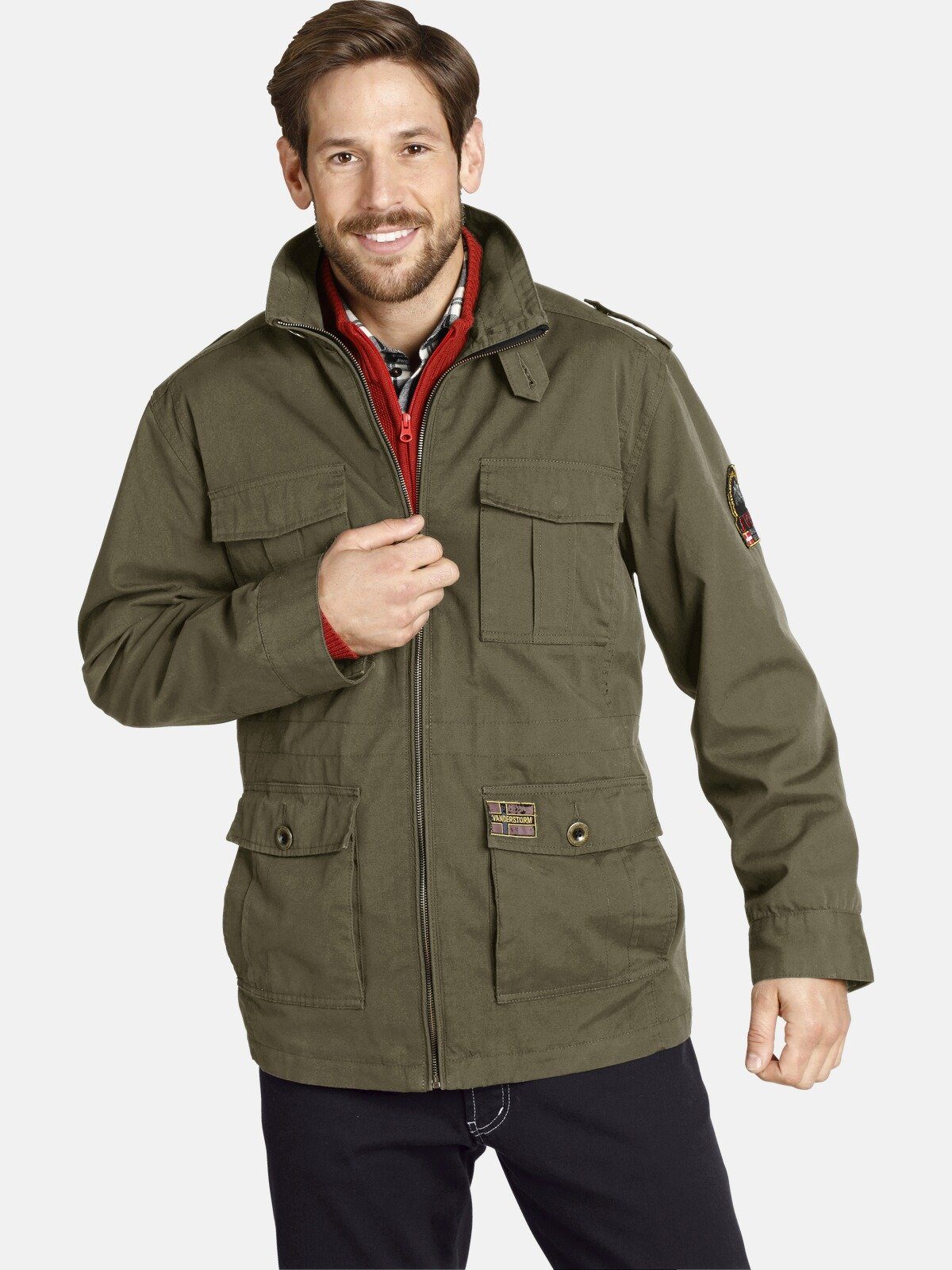 Jan Vanderstorm Fieldjacket BROR in modischem Used-Optik oliv