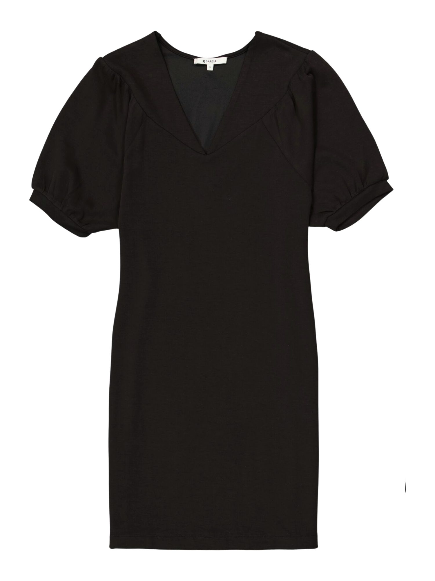 Garcia Partykleid schwarz,Casual,Modal,Unifarben,V-Ausschnitt,Kurz,Regular Fit