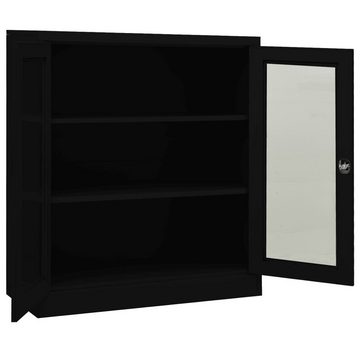 vidaXL Aktenschrank Aktenschrank Schrank abschließbar Büroschrank Schwarz 90x40x105 cm Sta