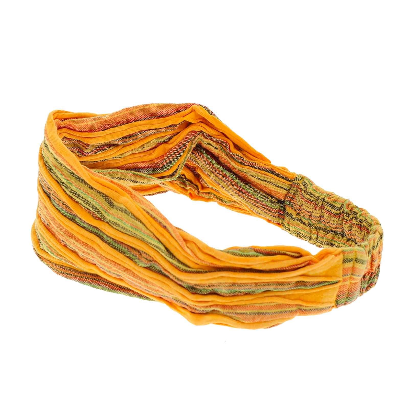 KUNST UND MAGIE Stirnband Unisex Hippie Stonewashed Batik Kopfband Stirnband Yoga Bandana Fair Leuchtendes Gelb / Yellow