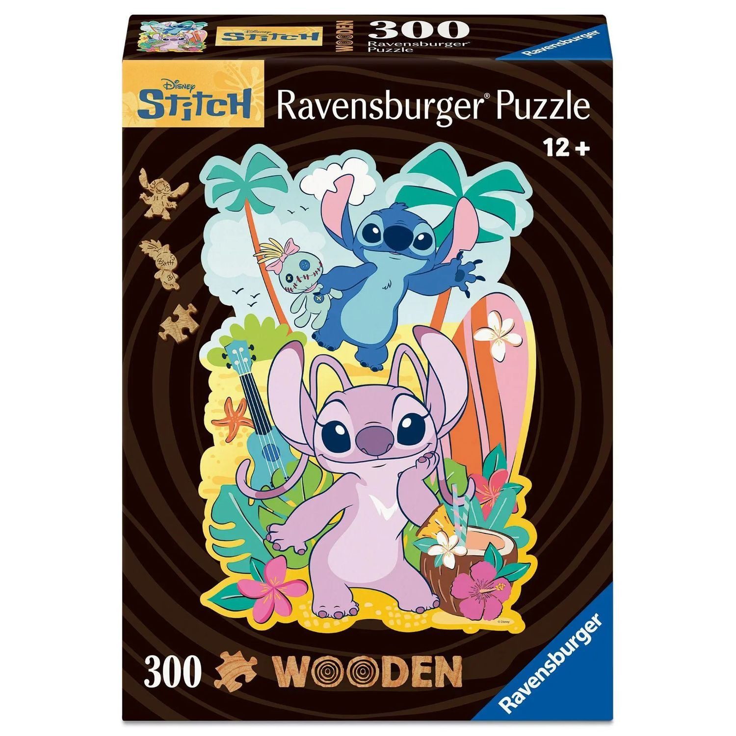 Ravensburger Puzzle WOODEN Puzzle - Angel & Stitch - konturgeformtes Holzpuzzle mit 300..., 300 Puzzleteile