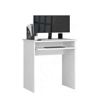 Roysson Home Computertisch Schöne moderne Freistehender Schreibtisch 68x51x74cm Weiß KLIO