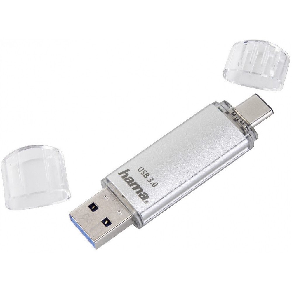 Hama Hama FlashPen C-Laeta 128GB USB-C 3.1 silber USB-Stick USB-Flash-Laufwerk (USB-Anschluss)