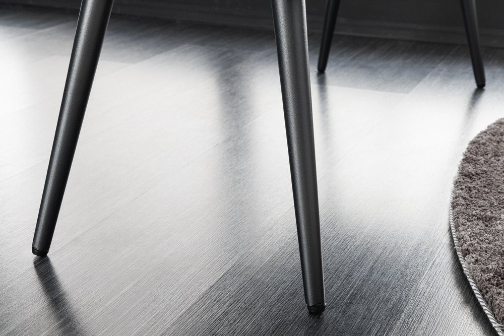 LebensWohnArt Sitzbank Sitzbank Samt BELLE dunkel-grau 100cm Moderne