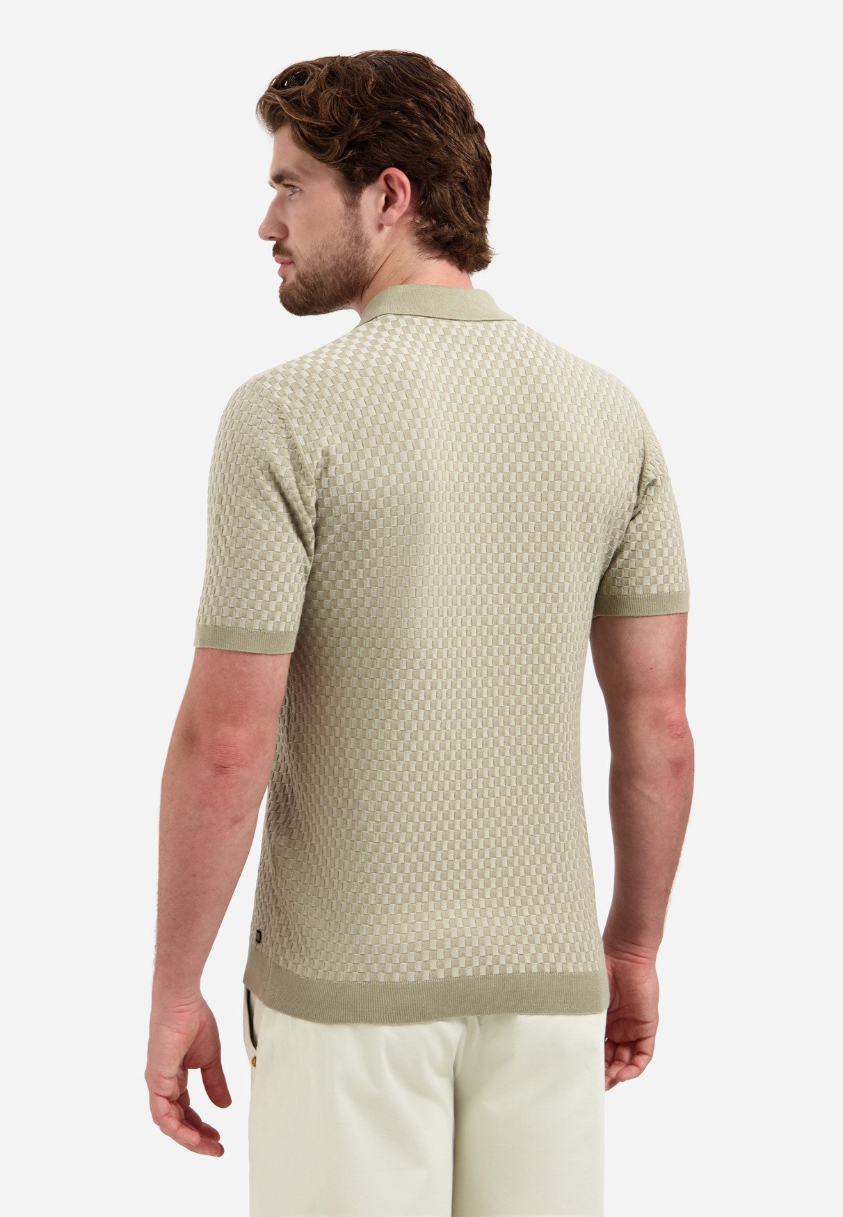 NO EXCESS T-Shirt Pullover Short Sleeve Polo, Taupe