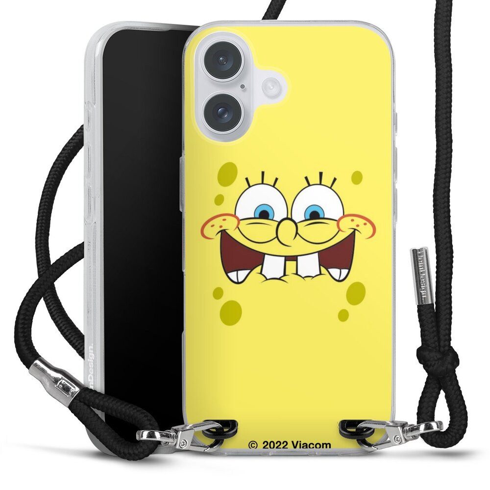 DeinDesign Handyhülle Spongebob Schwammkopf Offizielles Lizenzprodukt Kindheit, Apple iPhone 16 Plus Handykette Hülle mit Band Case zum Umhängen