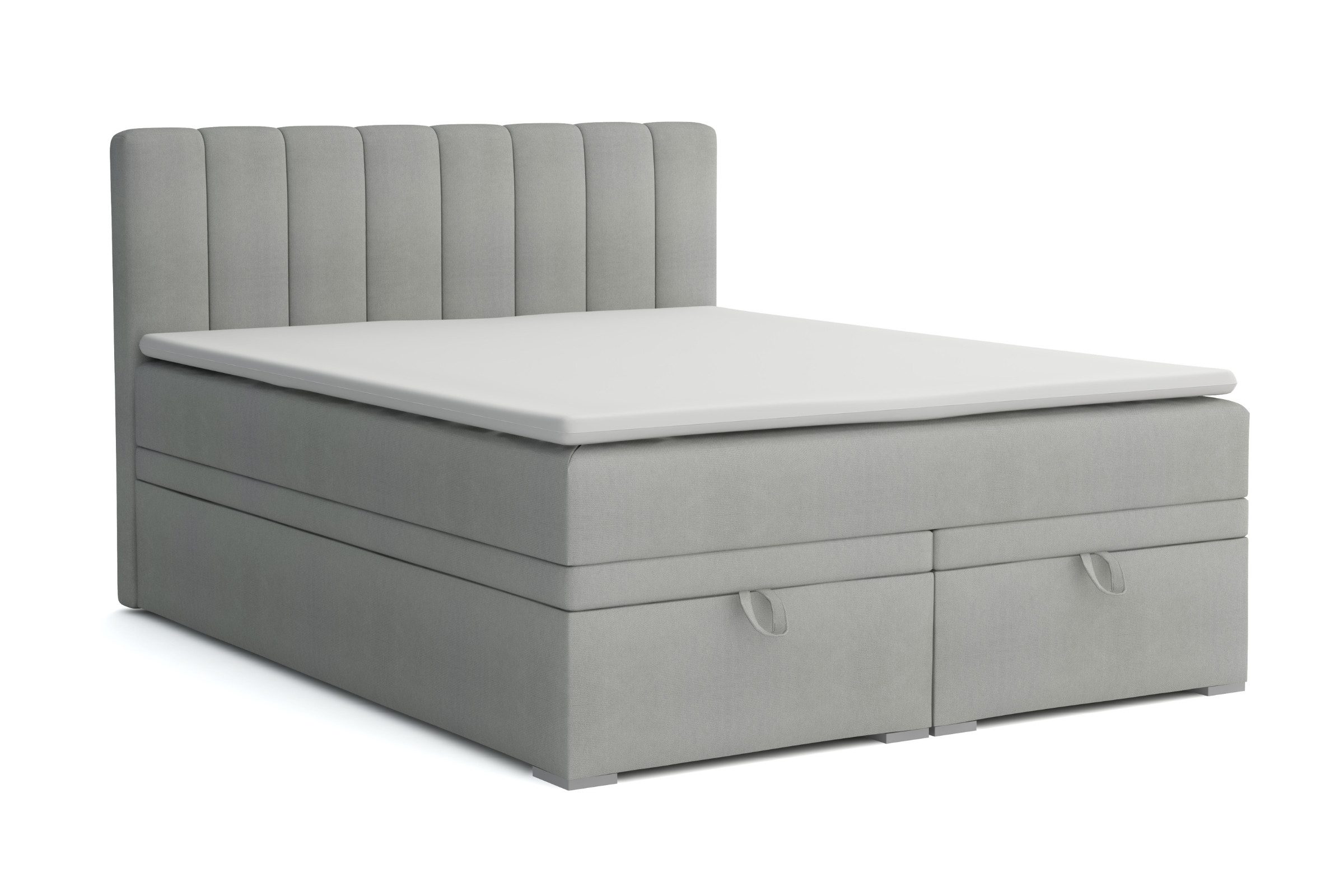 Deine Möbel 24 Boxspringbett DAVID Boxbett Polsterbett Komplettbett Bett mit einer Matratze H4 (Taschenfederkernmatratzen 7 Zonen H4 Creme Grau Hellgrau Schwarz Anthrazit Beige Samt Velour, 3-St., Taschen-federkernmatratze 7 Zonen H4 PREMIUM Bett), 120x20