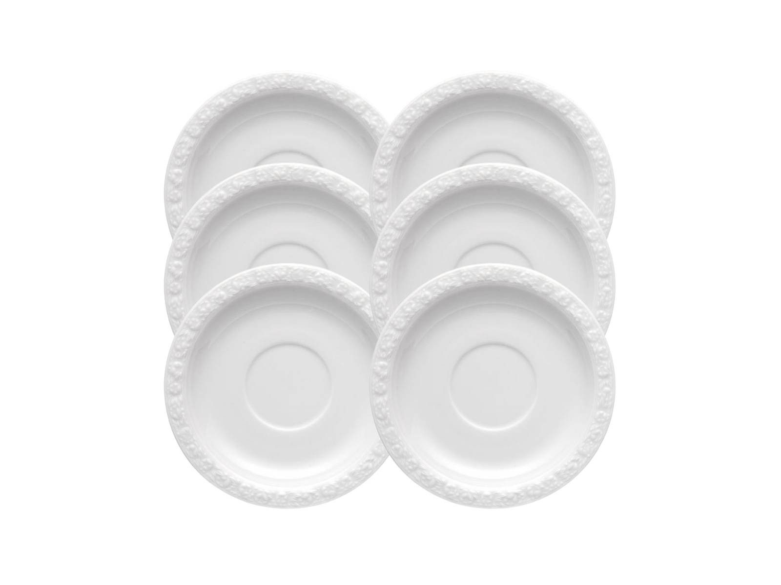 Rosenthal Geschirr-Set Maria Weiss Tee-Untertasse 16 cm Set6, Porzellan