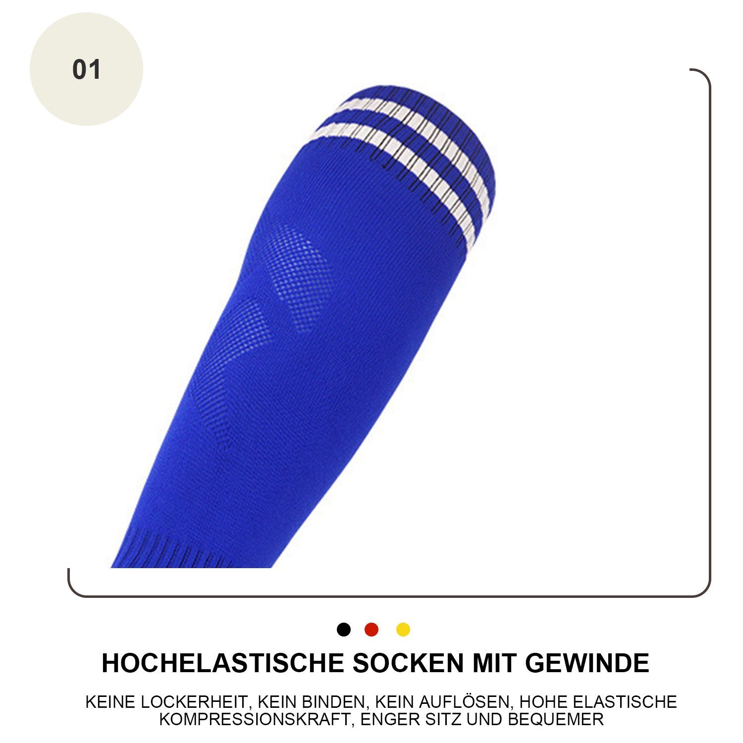 Blau für Fußballtraining, Laufen Socken MAGICSHE und Bewegung Training Sportsocken Socken Erwachsene Neutral Fadenfäden Kinderfußball -Socken