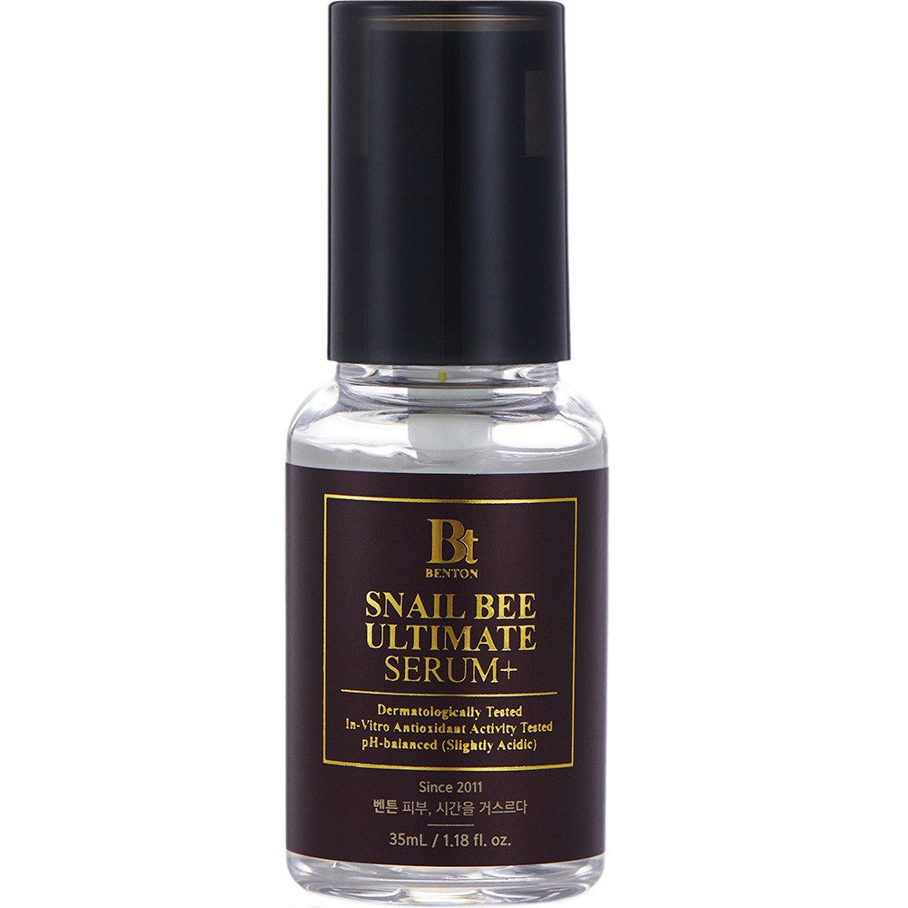 Benton Gesichtsserum SNAIL BEE ULTIMATE SERUM +, Multitasking-Serum, es nährt und stärkt die Haut, verleiht ihr Glanz