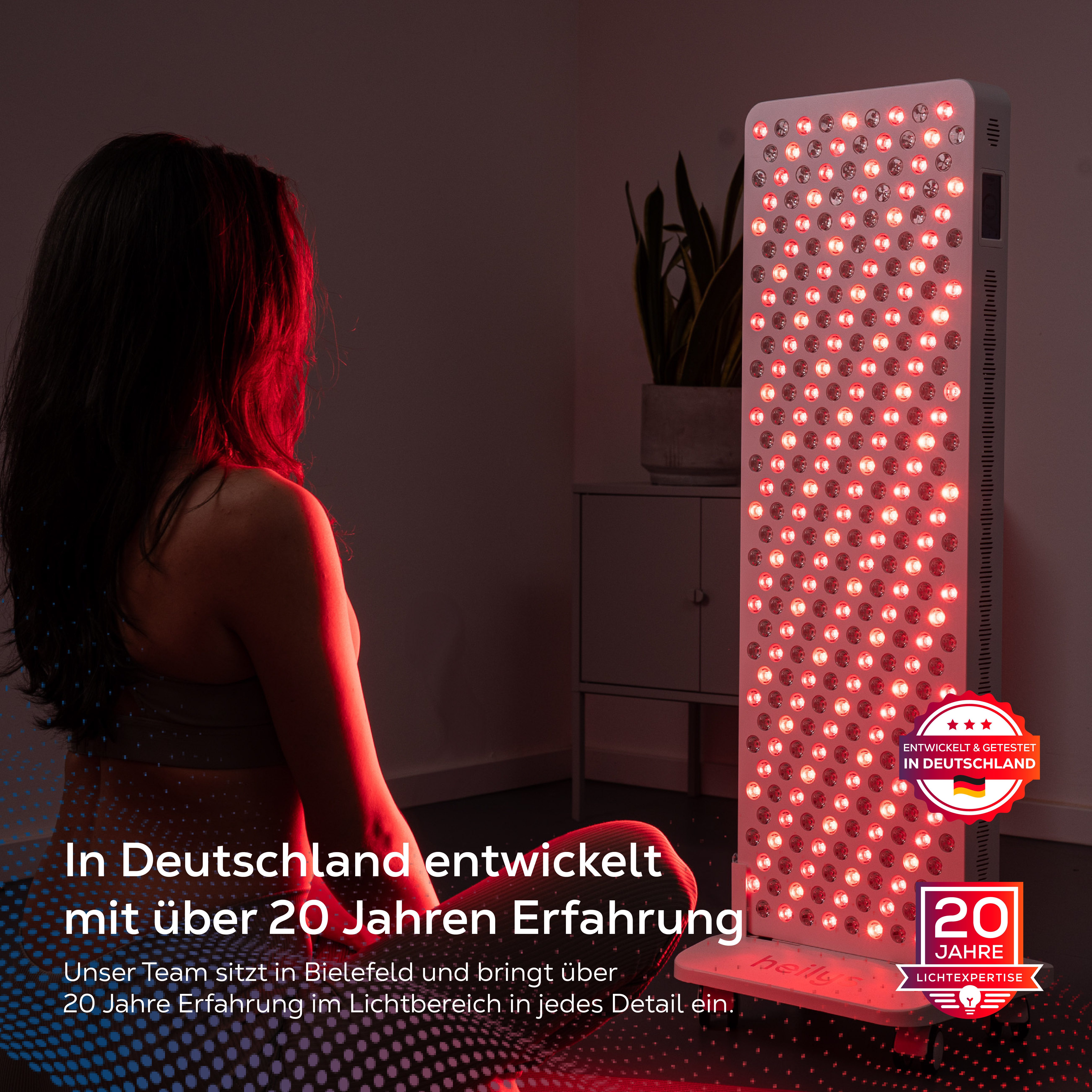 heilys® Rotlicht-Panel heilys® Gen300, entwickelt & getestet in Deutschland, mit 5 Jahren Garantie, Touchdisplay, modular erweiterbar, 6 Wellenlängen&dimmbar, Flickerfrei