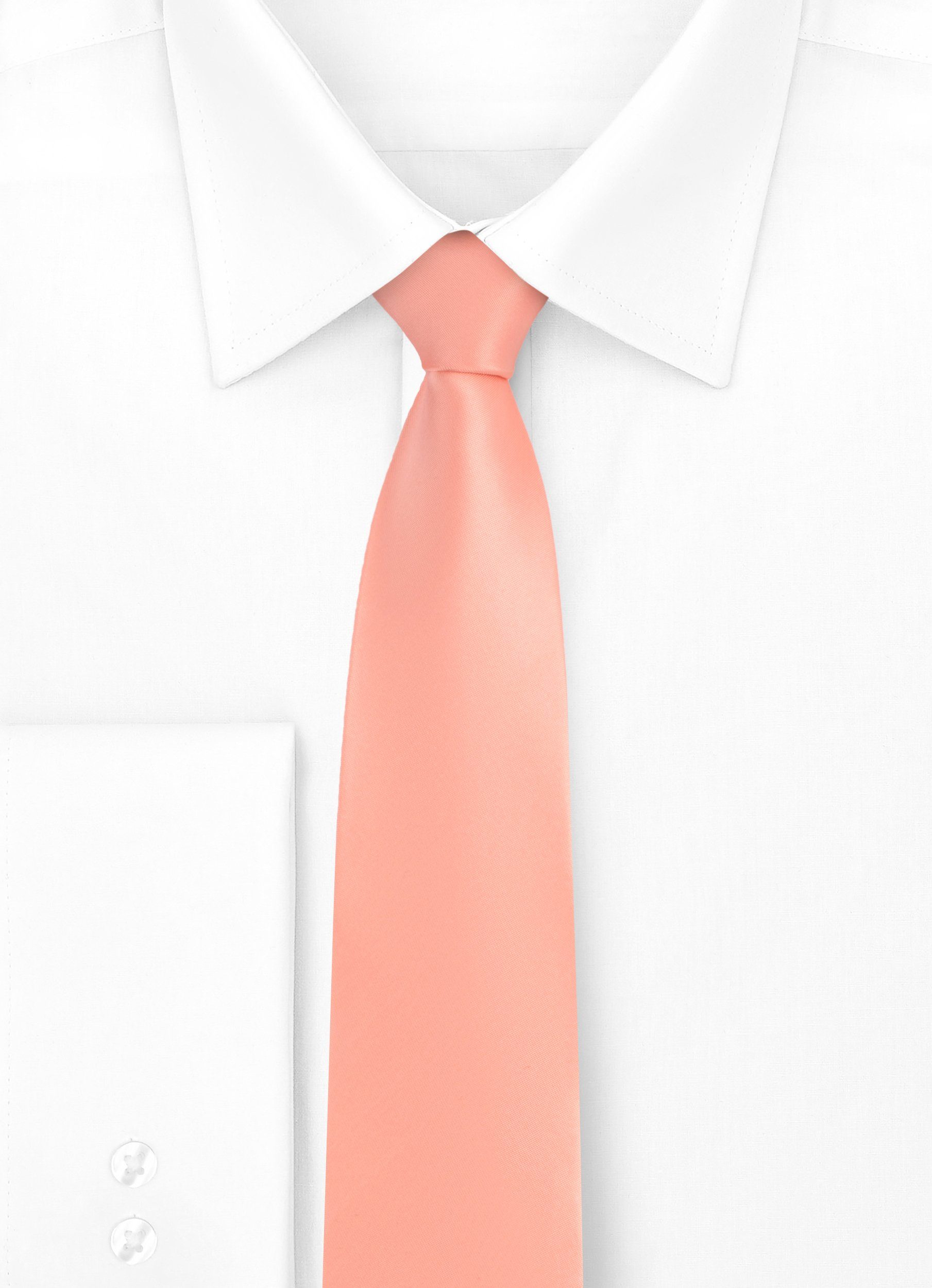 lachs Ladeheid x (150cm Herren Breite 1-St) 8cm) KP-8 Krawatte Krawatte (Set,