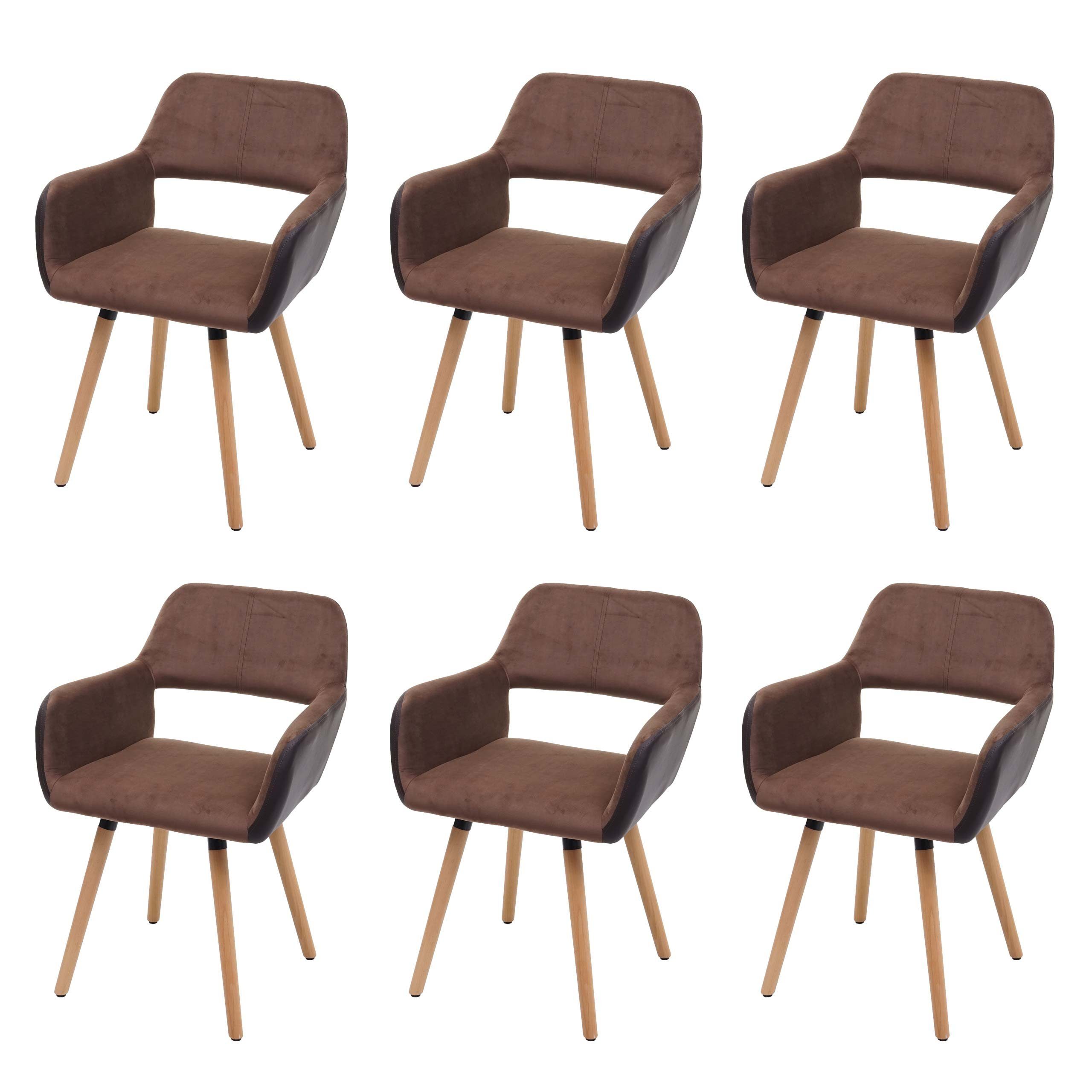 Montage MCW Einfache Breite (Set, Sitzfläche, 6 MCW-A50 II-6 Armlehnen, St), 6er-Set, Esszimmerstuhl Mit