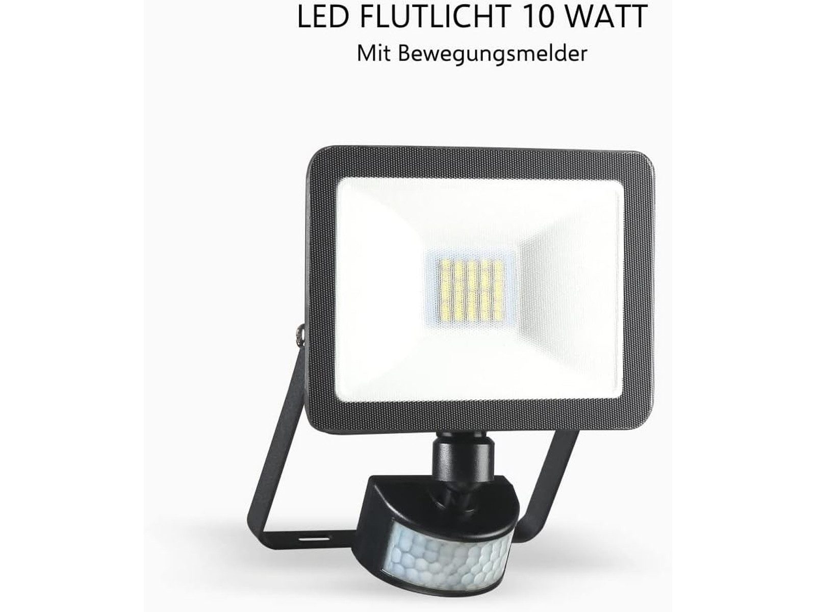 Elro LED Flutlichtstrahler, Bewegungsmelder, LED fest integriert, Tageslichtweiß, Außenleuchten Wand-Strahler mit Bewegungsmelder, Scheinwerfer Schwarz