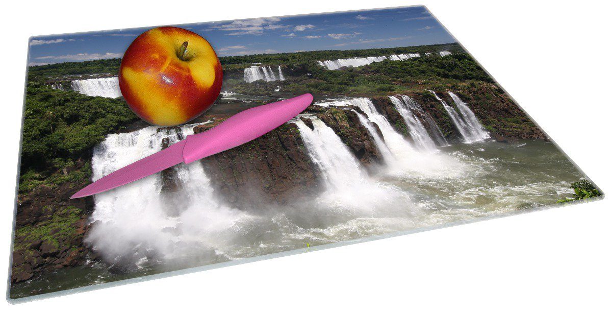 1-St), 4mm, rutschfester Gummifüße 30x40cm Wallario (inkl. Iguazu-Wasserfälle, Schneidebrett ESG-Sicherheitsglas,