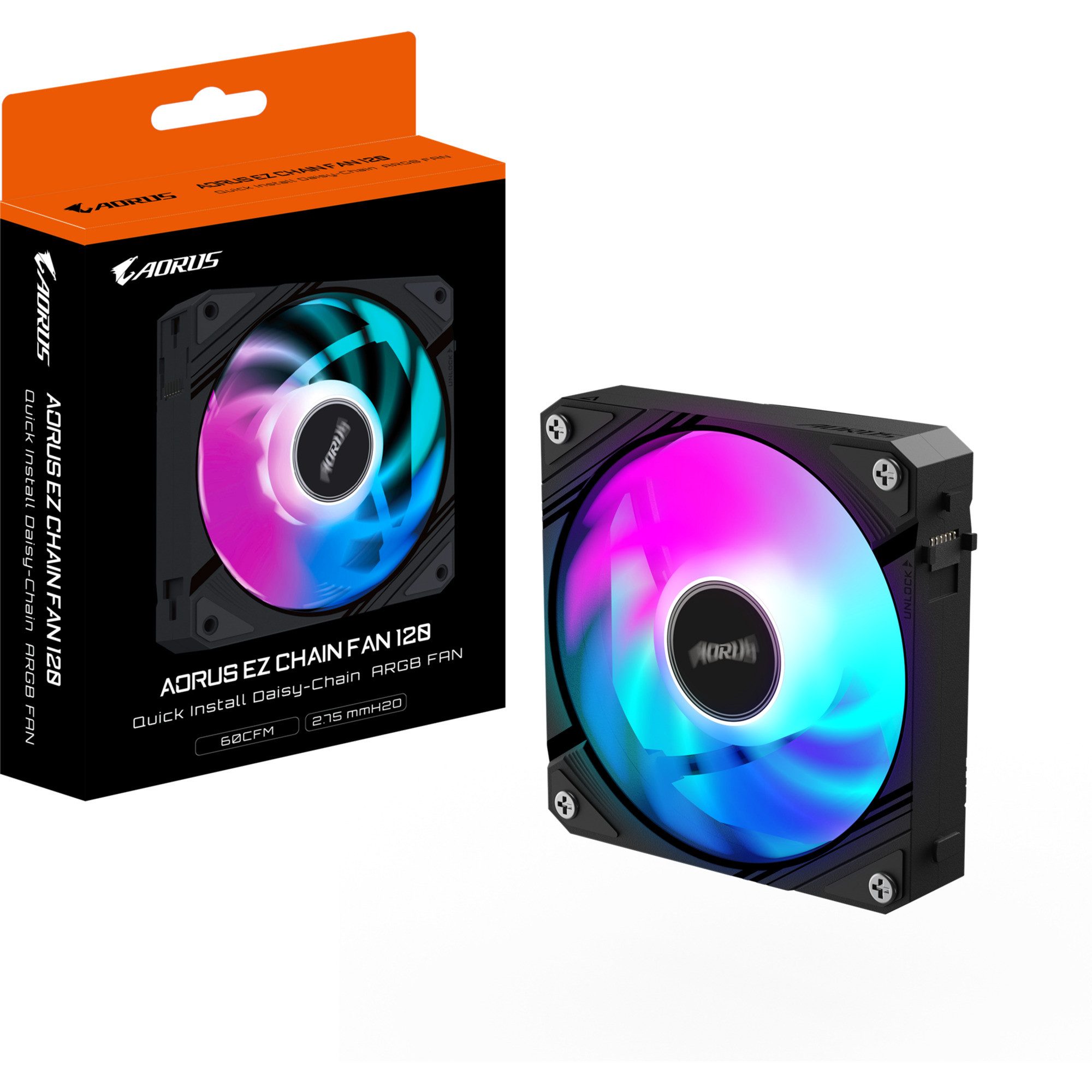 Gigabyte Gehäuselüfter GIGABYTE AORUS EZ CHAIN FAN 120, Gehäuselüfter