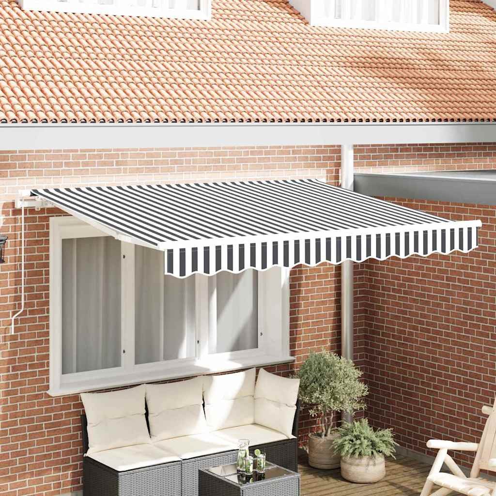vidaXL Markise Markisenersatzstoff Anthrazit und Weiß 235 x 195 cm Polyester