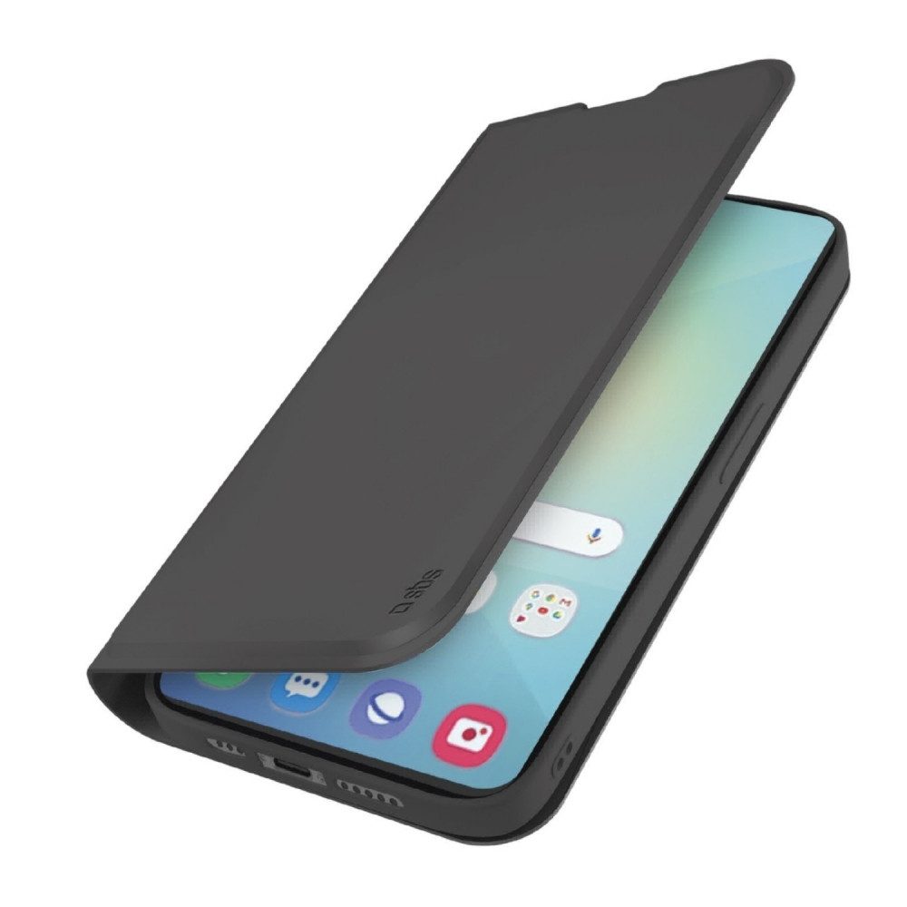 sbs Handytasche SBS Wallet Klapphülle für Galaxy S25 - Schwarz (Elegantes schwarzes Design)