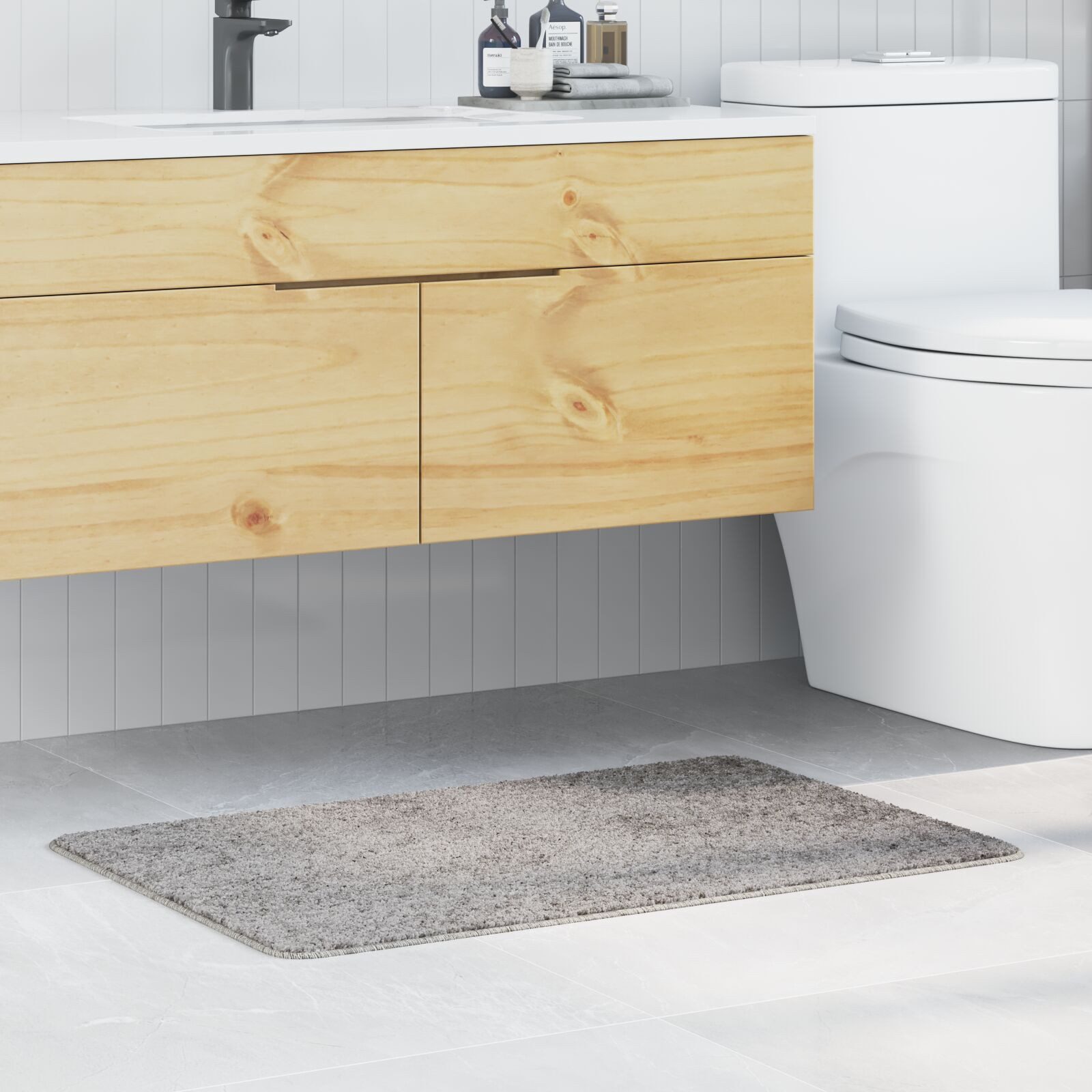 vidaXL Badematte Badematte Rechteckig Grau 60x90 günstig online kaufen