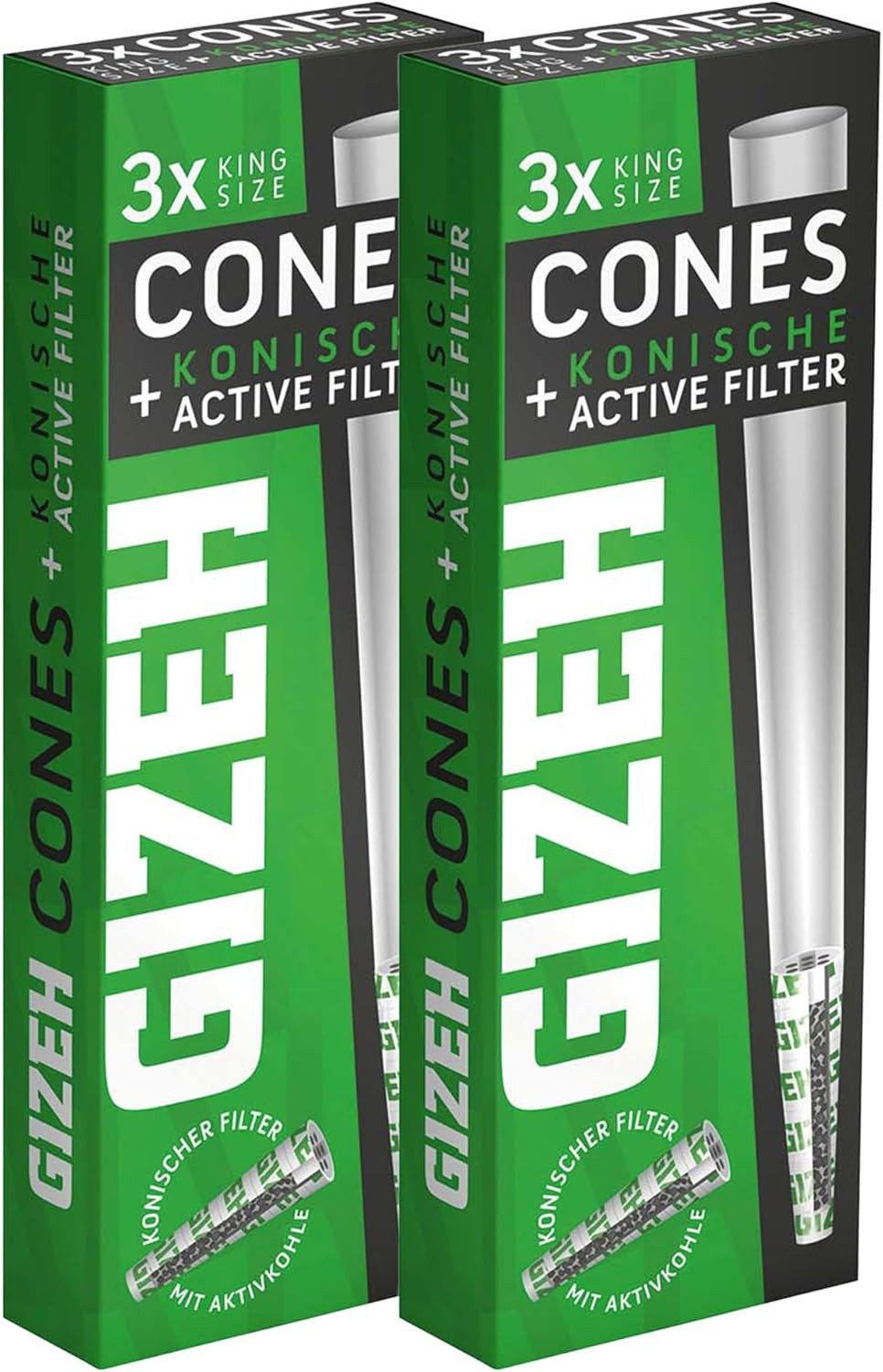 Gizeh Filter-Set GIZEH Cones Hülle mit Filter 6 Stück 6mm vorgedrehte konische Hülsen, praktisch und unkompliziert inkl. 1x Jointhülle