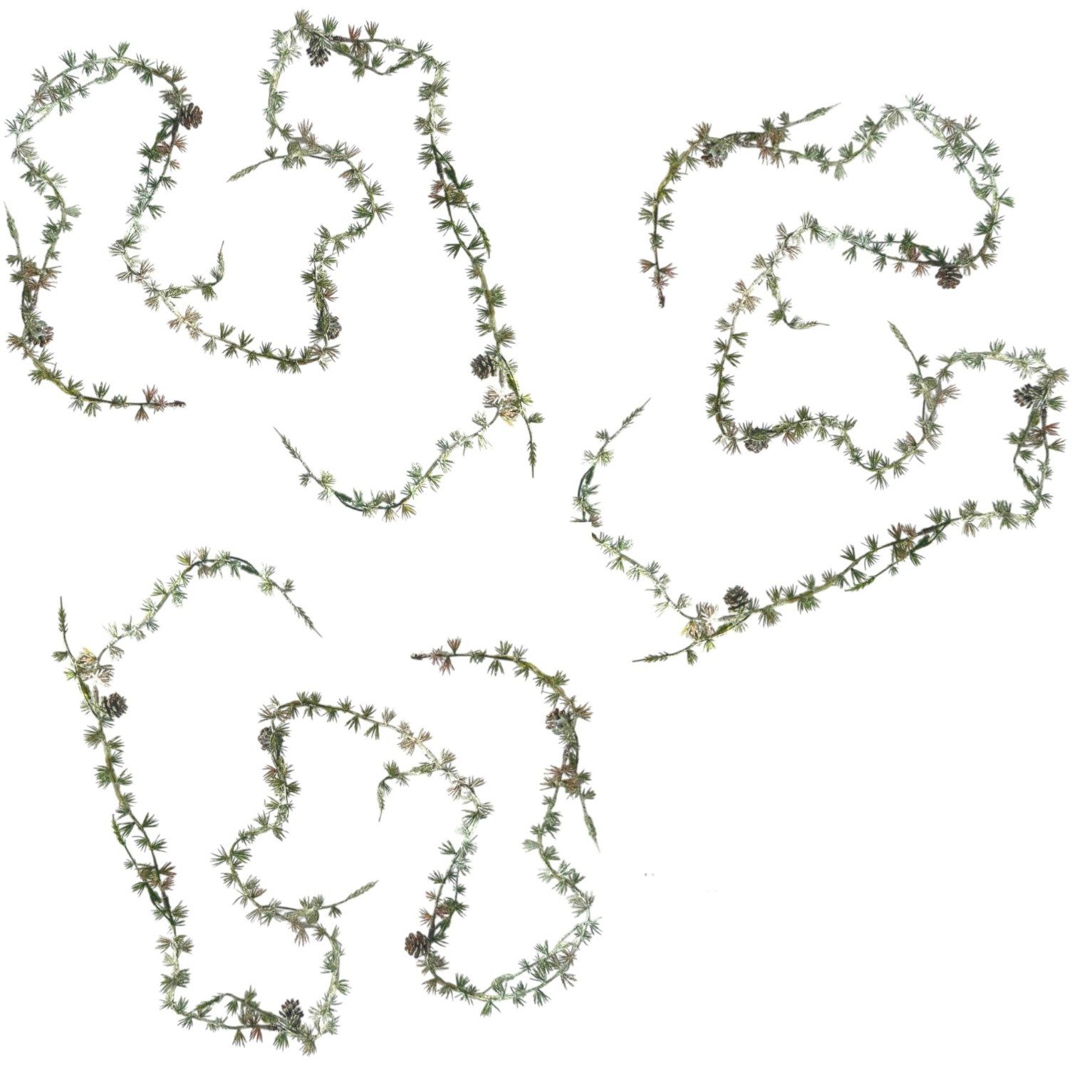 Kunstgirlande 3x Künstliche Lärchengirlande MINI 180cm Kunstgirlande mit Sc günstig online kaufen
