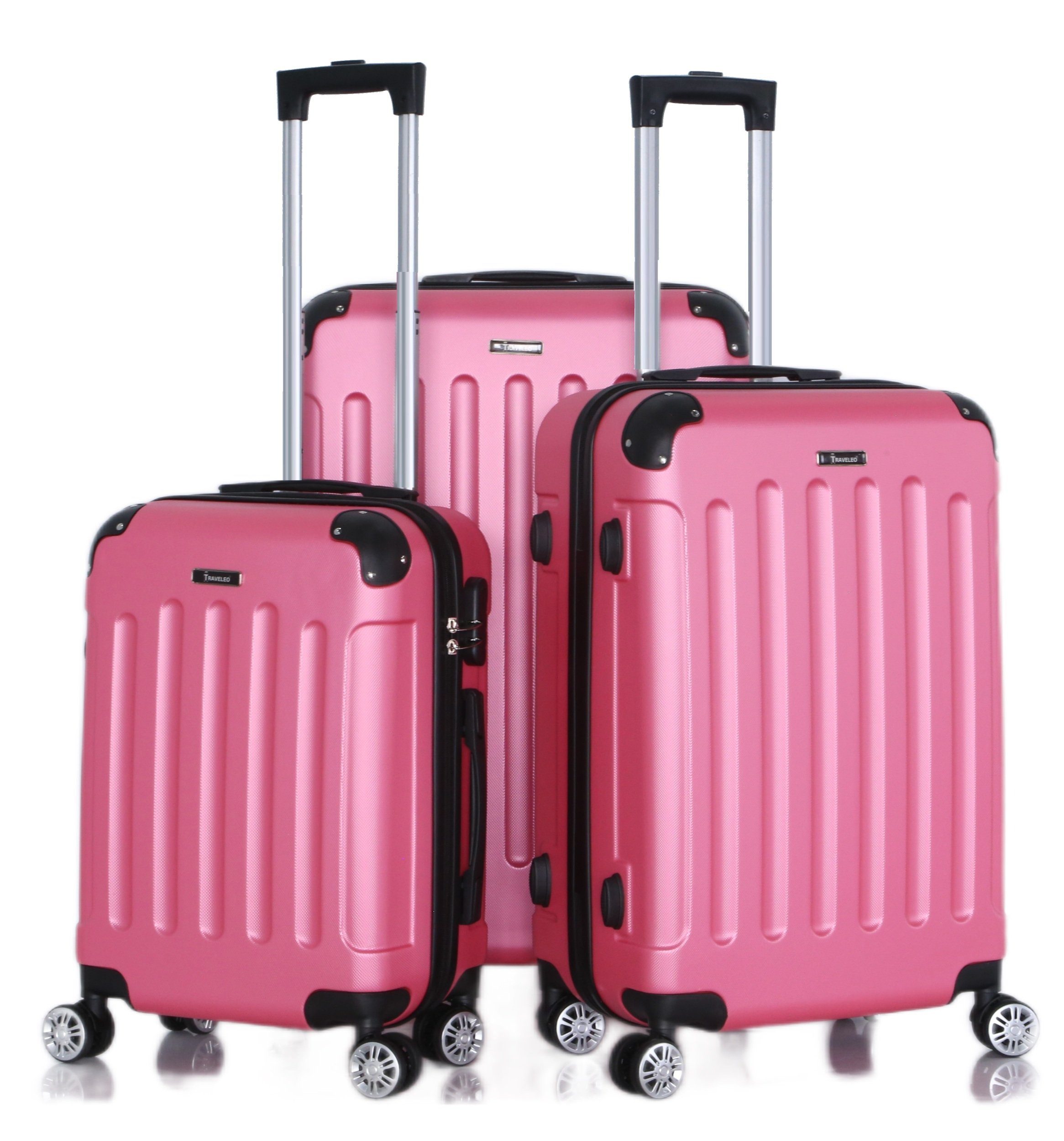Rungassi Kofferset Hartschalenkoffer Trolley Set pink Rungassi Reisekoffer ABS01 Koffer