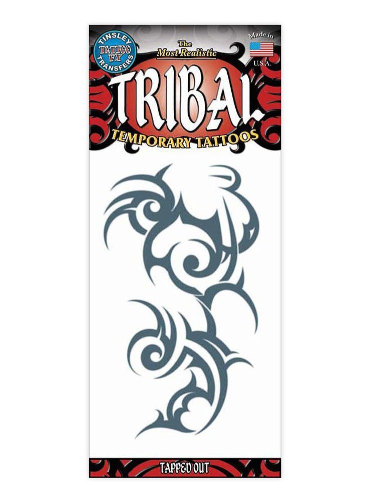 Tinsley Theaterschminke Chaos Tribal Klebe-Tattoo - Fasching Halloween Kar, Temporäres Tattoo in beeindruckend realistischer Hollywood-Qualität