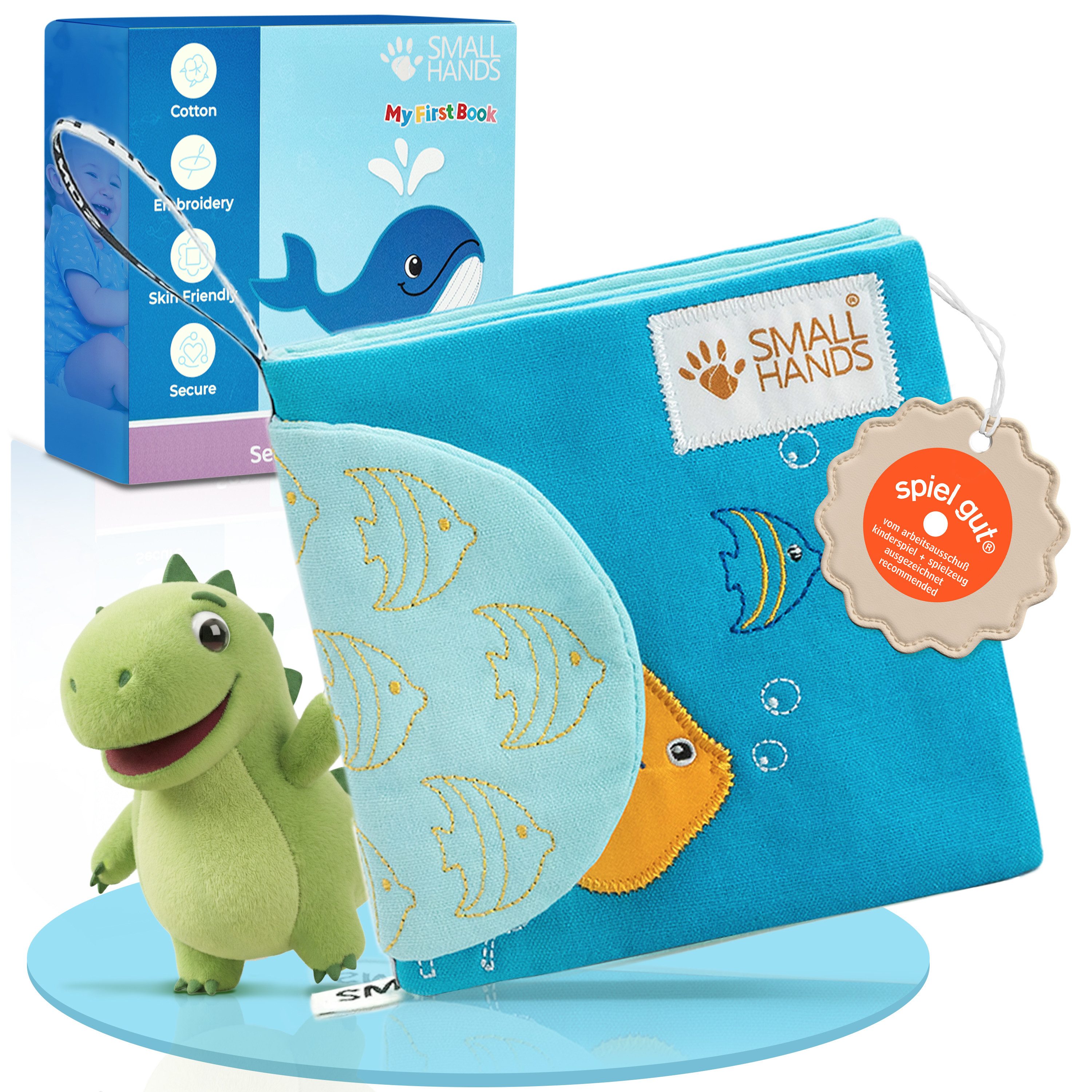 My First Book Stoffbuch Small Hands, Baby Fühlbuch, 0-12 Monate, Baby Spielzeug