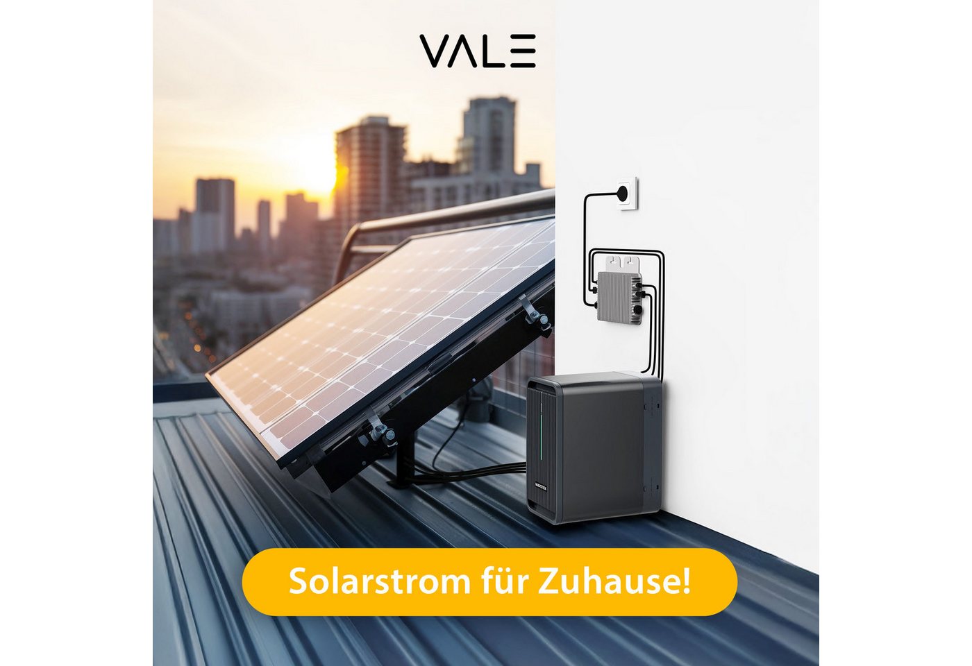 Thumbnail - VALE Balkonkraftwerk Kompaktes Solaranlage Set Bifazial mit Speicher & Wechselrichter, (im Set mit Marstek Speicher & We...