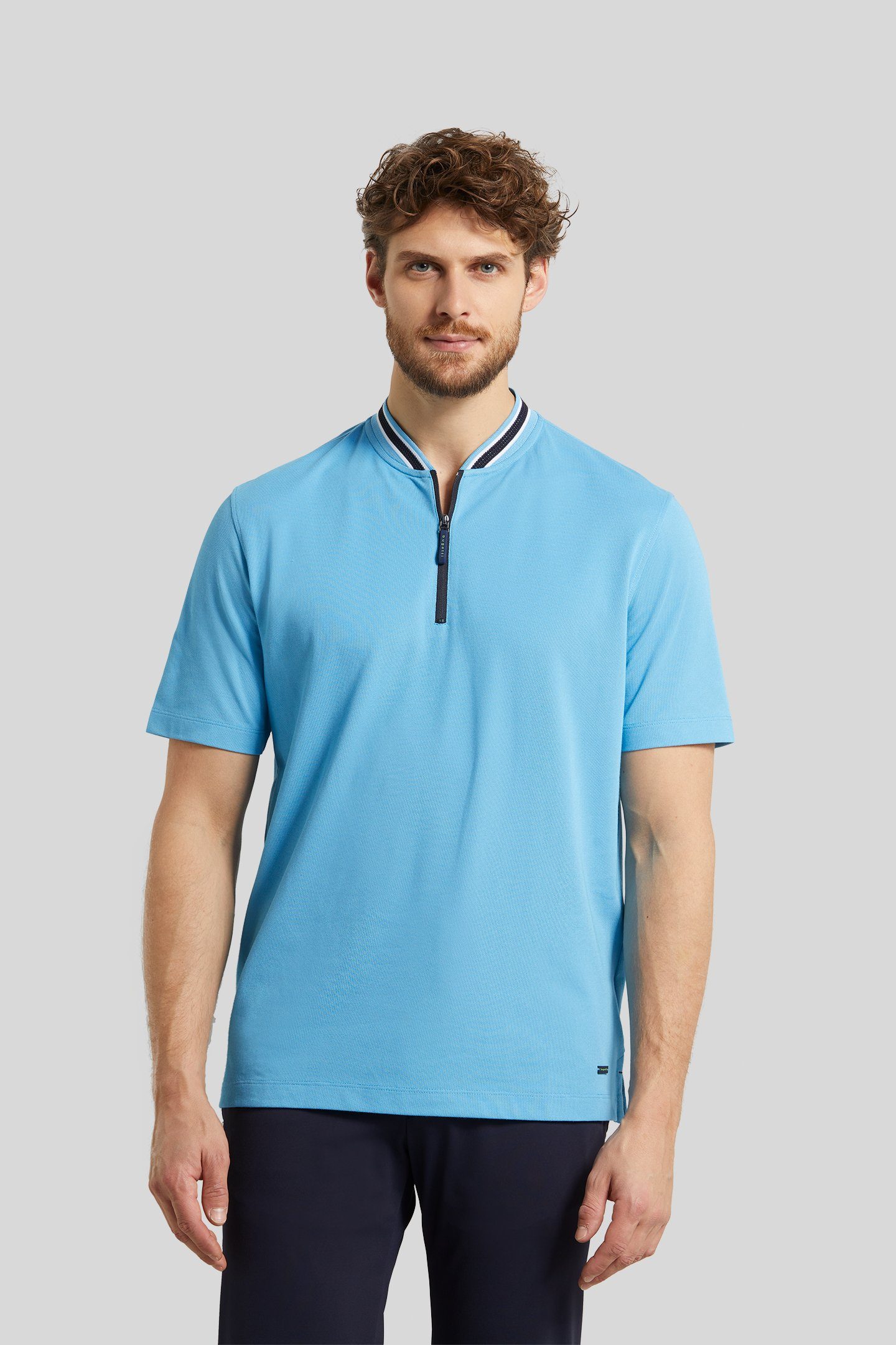 bugatti Poloshirt mit einem Collegekragen blau | Poloshirts