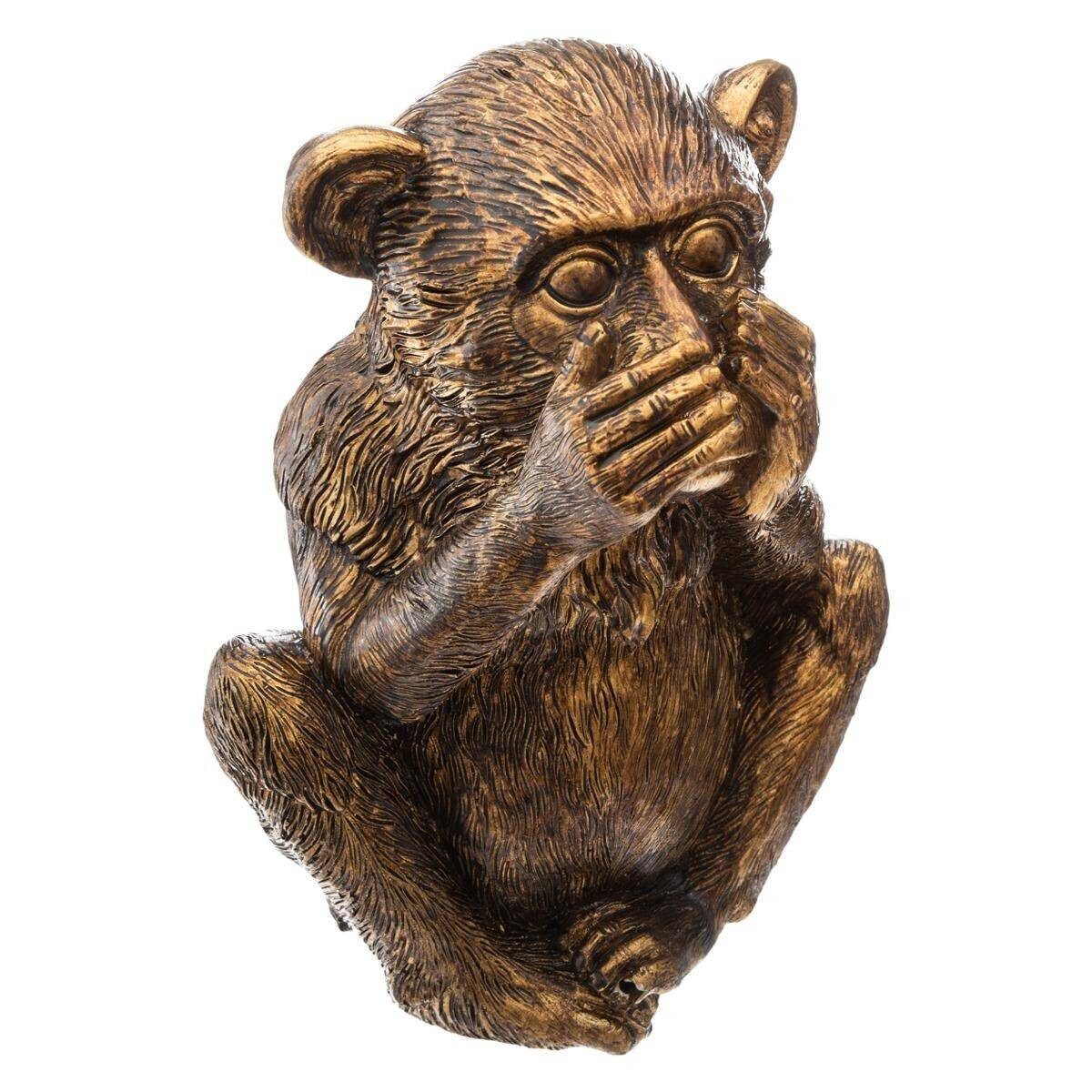 Atmosphera Créateur d'intérieur Dekofigur Dekofiguren AFFEN, 3 Stück, Polyresin, H. 17 cm, golden (Deko-Objekt, Deko-Objekt) – Bild 2 von 5