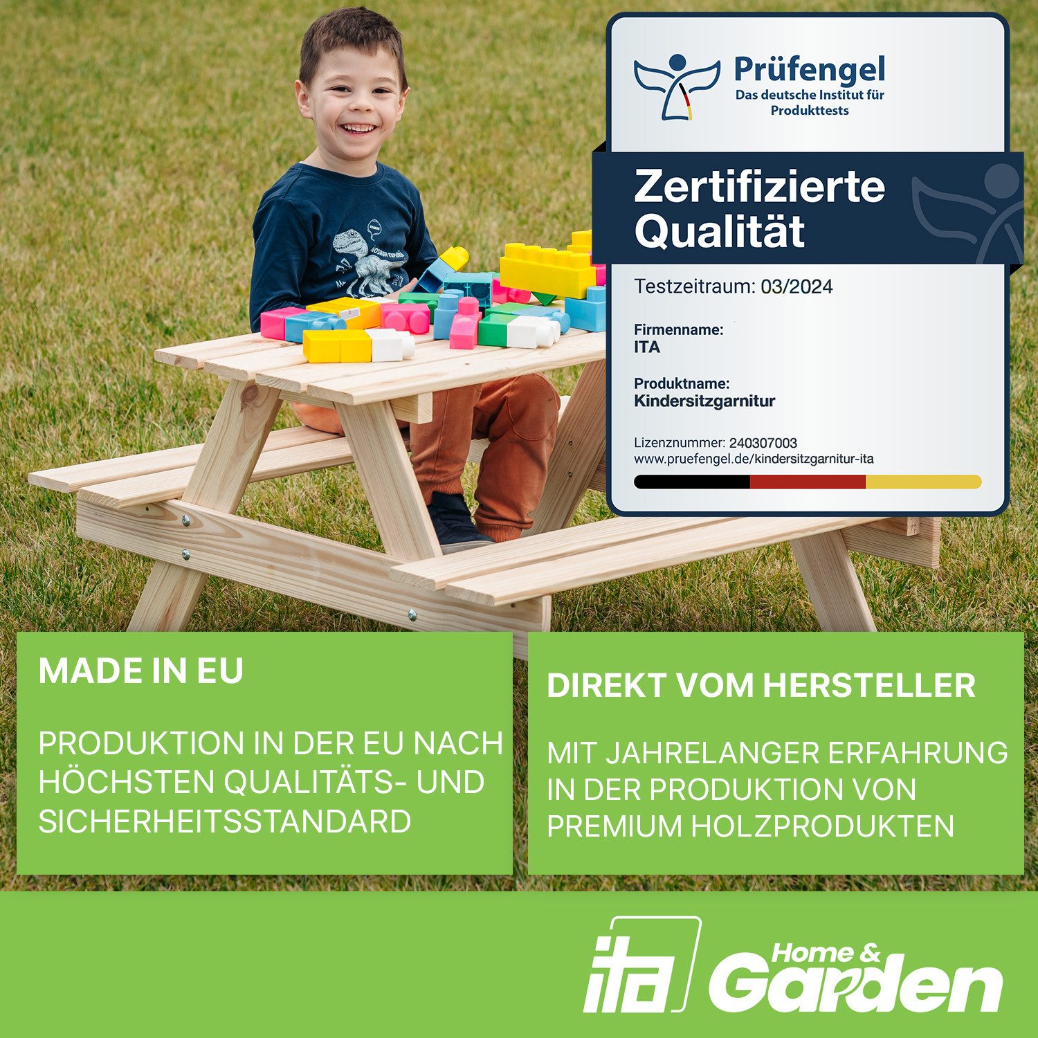 ITA Garten-Kindersitzgruppe Kindersitzgarnitur aus Holz - günstig online kaufen