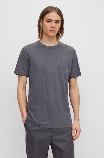 dark_grey (Packung) Tegood mit verziert ORANGE BOSS Overlock-Nähten T-Shirt