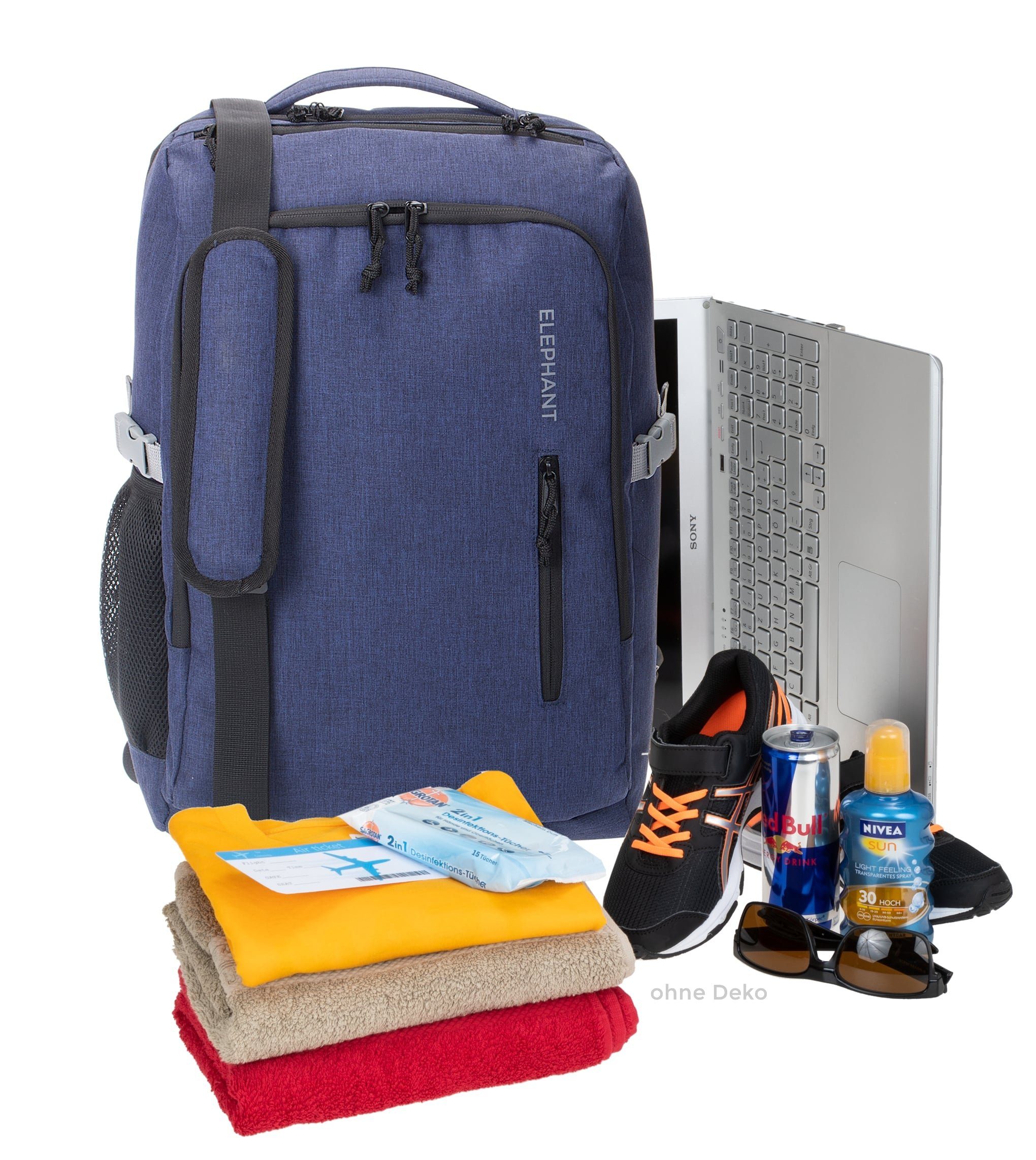 ELEPHANT Reiserucksack Flugzeug Handgepäck Fly Legends 12900, Kabinengepäck IATA Koffer-Rucksack Laptoprucksack Large