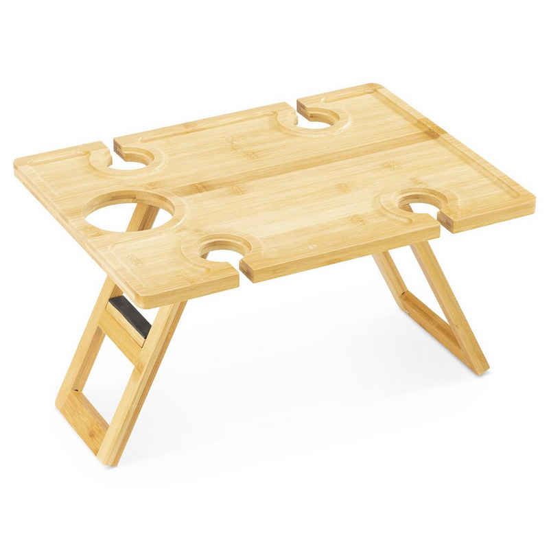 Navaris Tabletttisch tragbarer Picknicktisch klappbar - Picknick Tisch aus Holz (1-St)