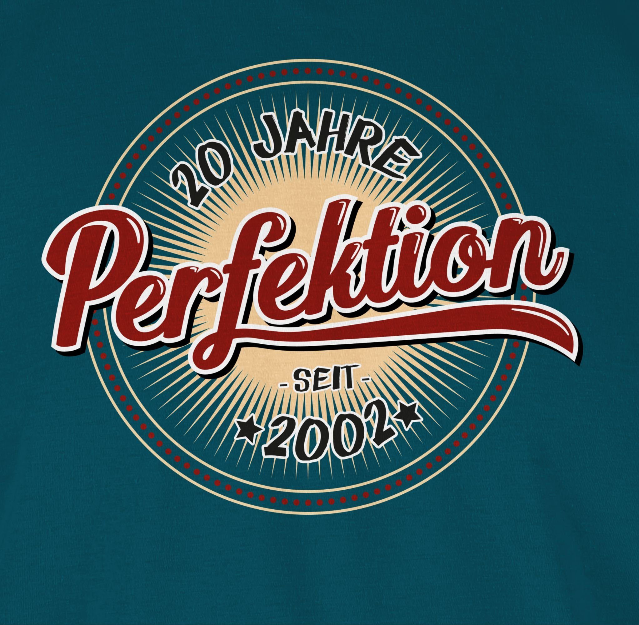 Damen Shirts Shirtracer T-Shirt Zwanzig Jahre Perfektion seit 2002 - 20. Geburtstag - Damen T-Shirt mit V-Ausschnitt