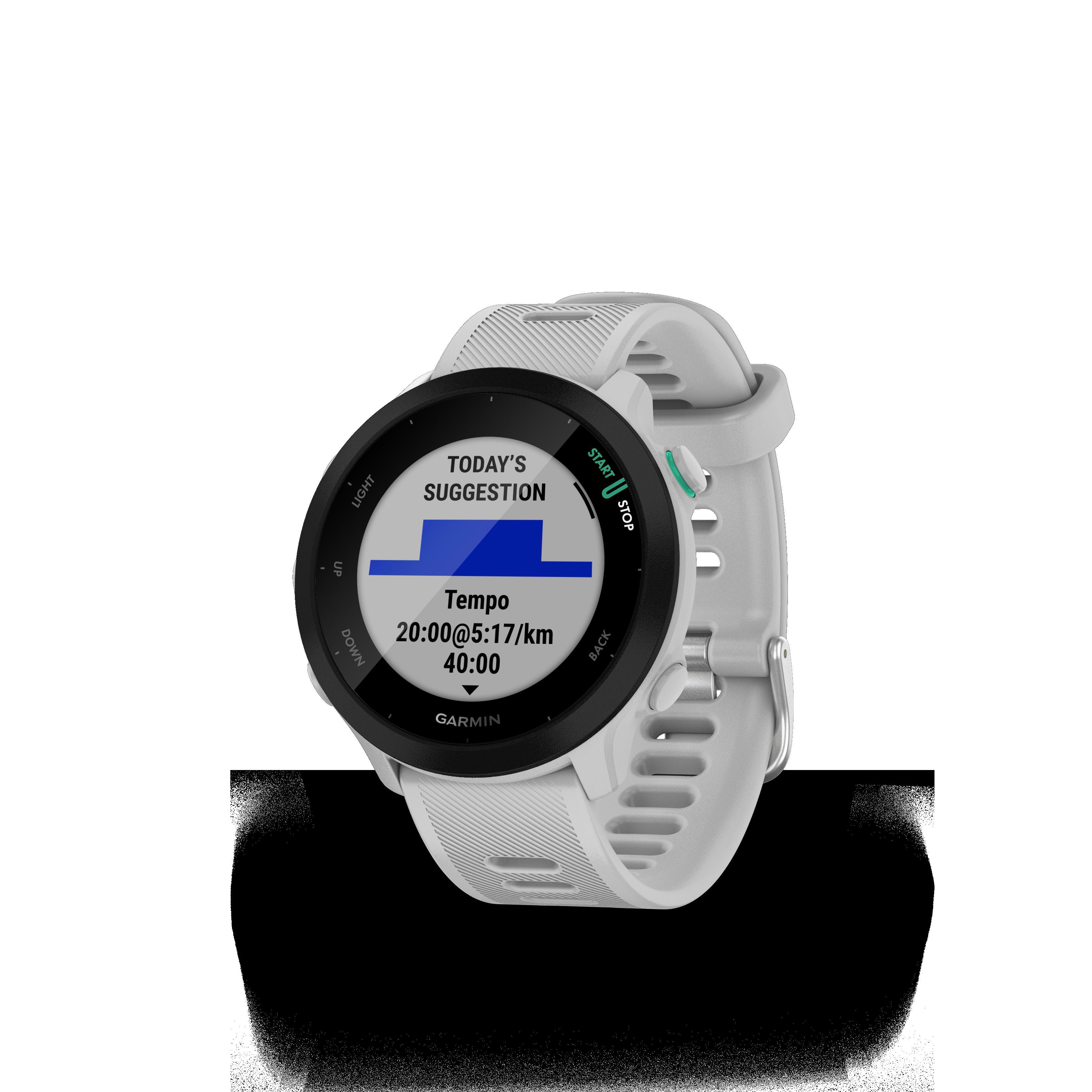 Weiß FORERUNNER Garmin GPS-Laufuhr | Multisport- schwarz/weiß Zoll, 55 (2,64 Garmin), Smartwatch cm/1,04