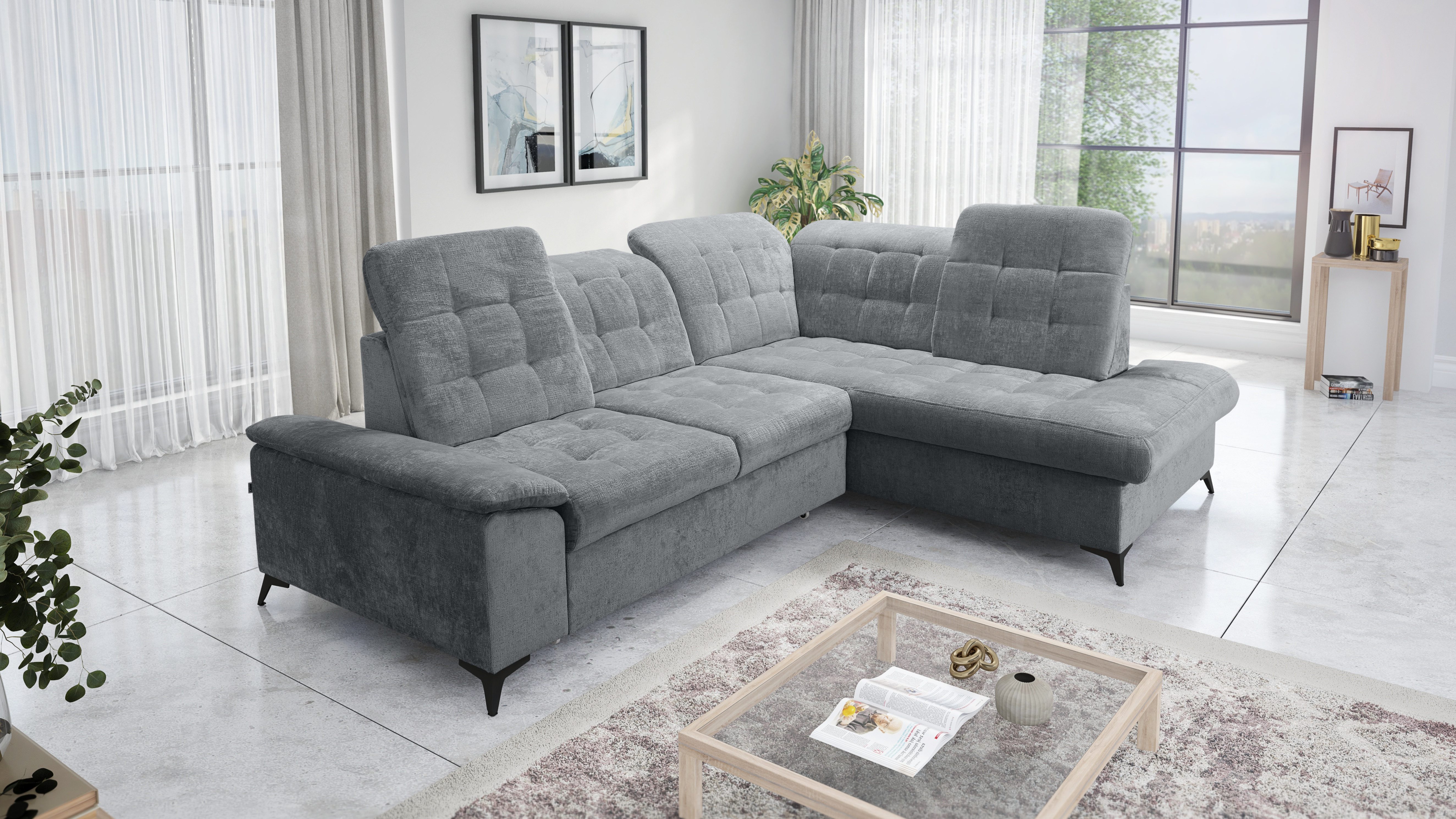 robin Ecksofa L-Form Ecksofa mit Schlaffunktion & Bettkasten - Luxuriös NEO günstig online kaufen