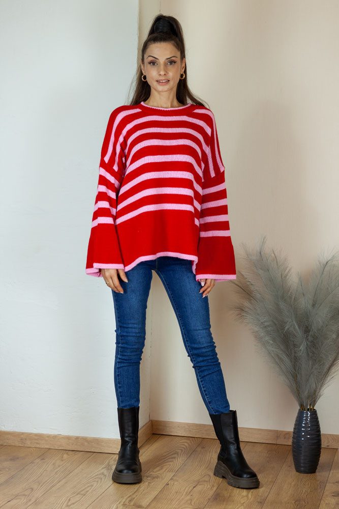 Strickpullover mit Trompetenärmel