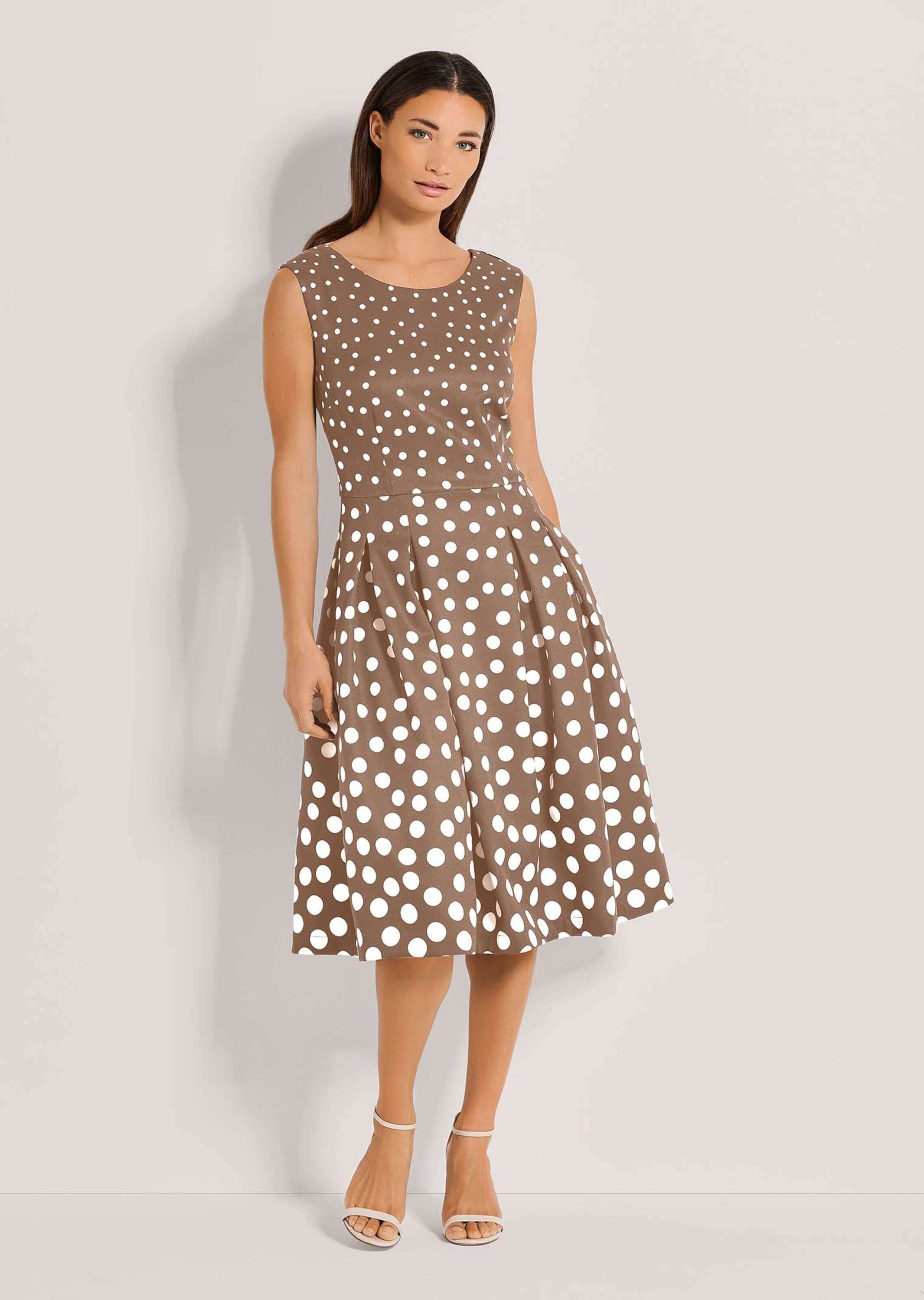 MADELEINE Midikleid Kurzarm Tupfenkleid in Midilänge Ärmelloses Design mit günstig online kaufen