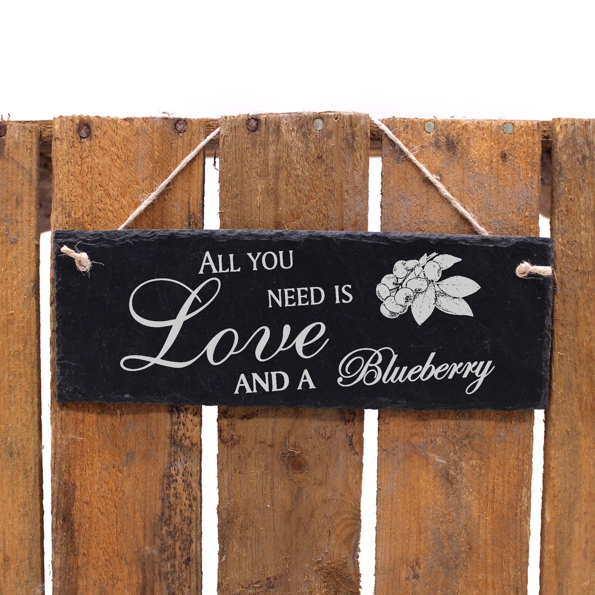 Dekolando Hängedekoration Heidelbeere 22x8cm All is Love you need and Blueberry a