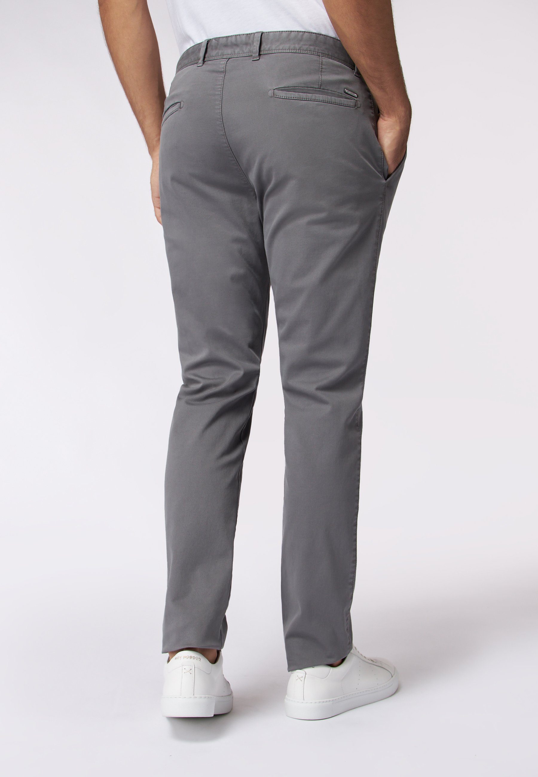 Roy Robson GREY im mit Chino Fit Reißverschluss Slim Chinohose