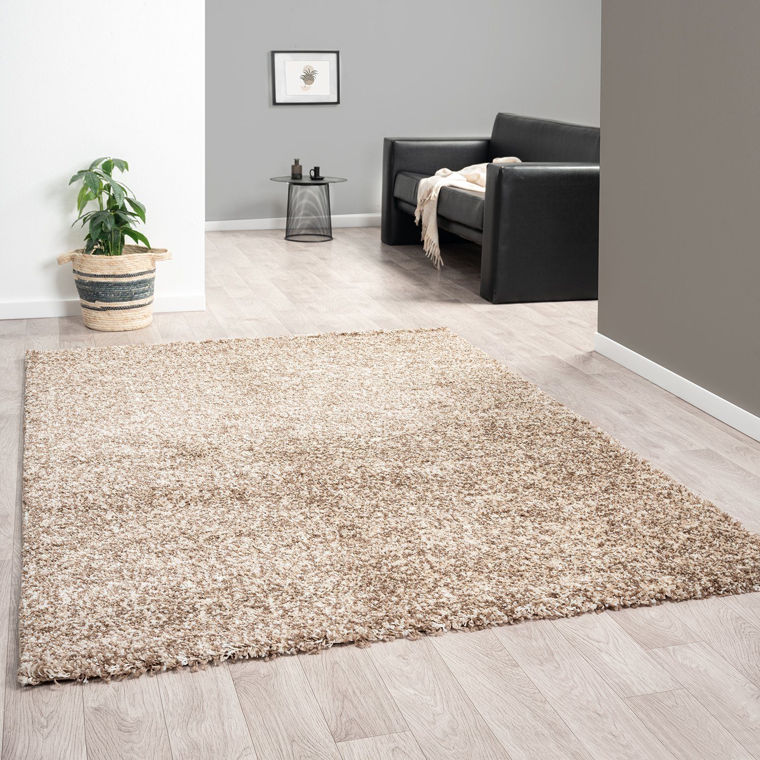 Vimoda Hochflor-Teppich LUX Shaggy Hochwertige Premium Qualität, Rechteckig, Höhe: 30 mm, Läufer hochflor Shaggy Einfarbig extra Dicht & weich für Wohnzimmer