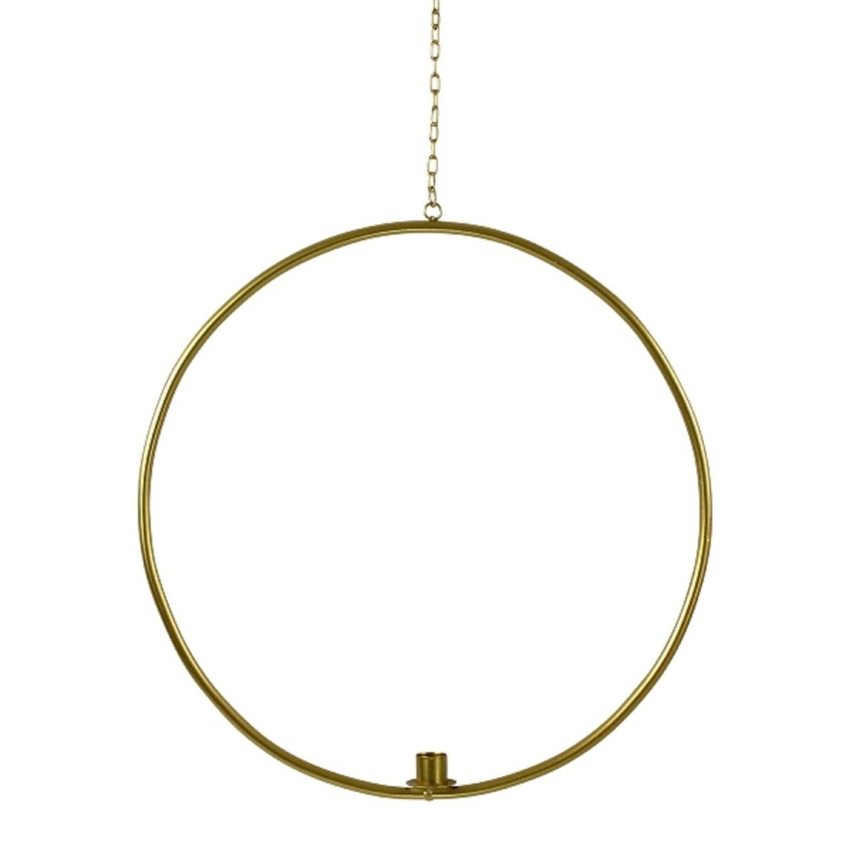 Werner Voß Windlicht Eleganter, goldener Metallring zum hängen m. integriertem Kerzenhalter (1 x Kerzenhalter goldfarben)