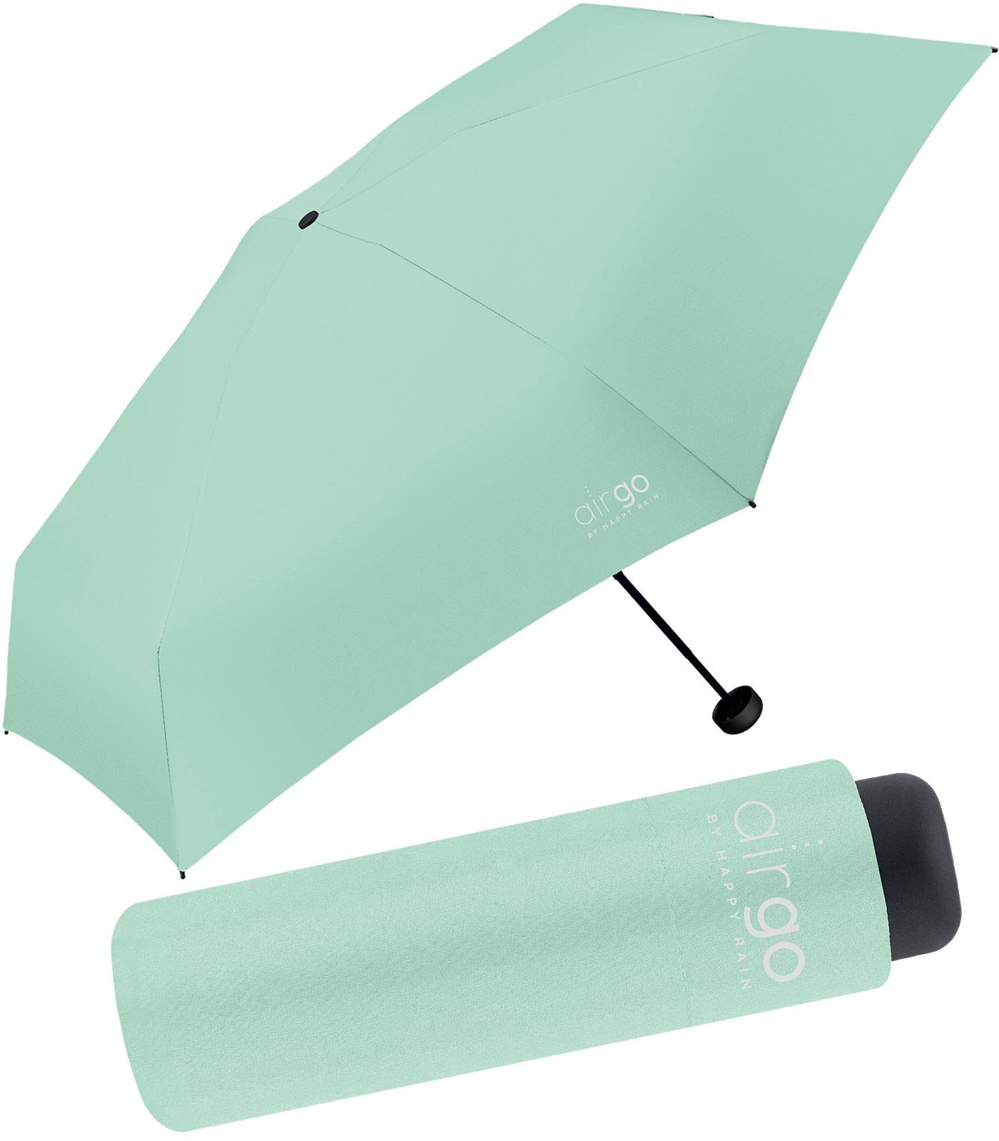 HAPPY RAIN Taschenregenschirm Air Go - 137 Gramm Supermini-Schirm superleicht, perfekt für die Handtasche und das Reisegepäck mint
