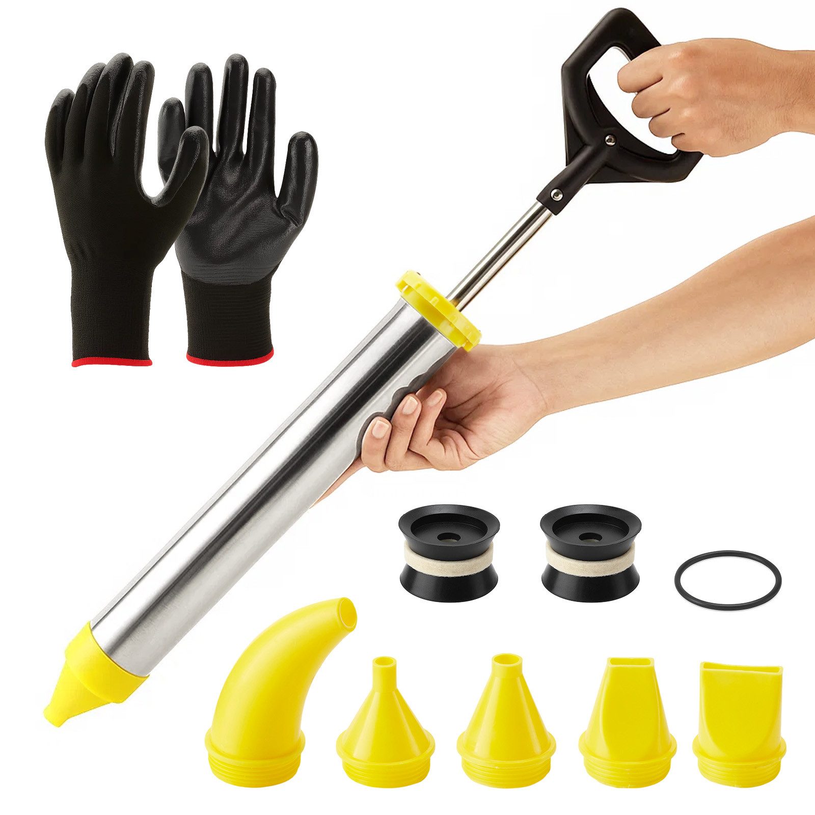 Youyijia Multi-Tool 5-in-1-Mörtelspritze mit Edelstahldüsen – Betonmörtelpistole zum