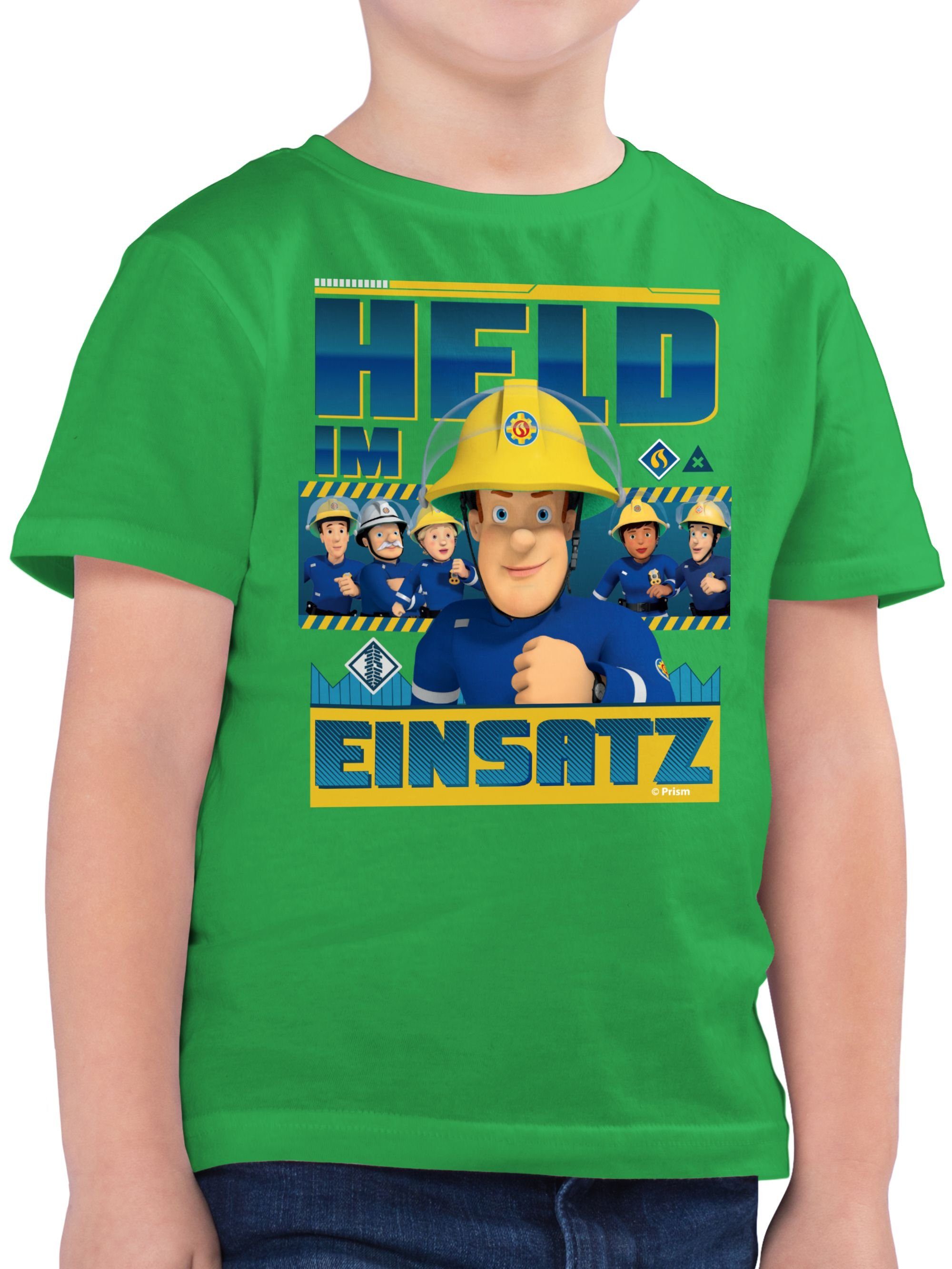 Shirtracer T-Shirt Held im Einsatz Feuerwehrmann Sam Jungen 2 Grün